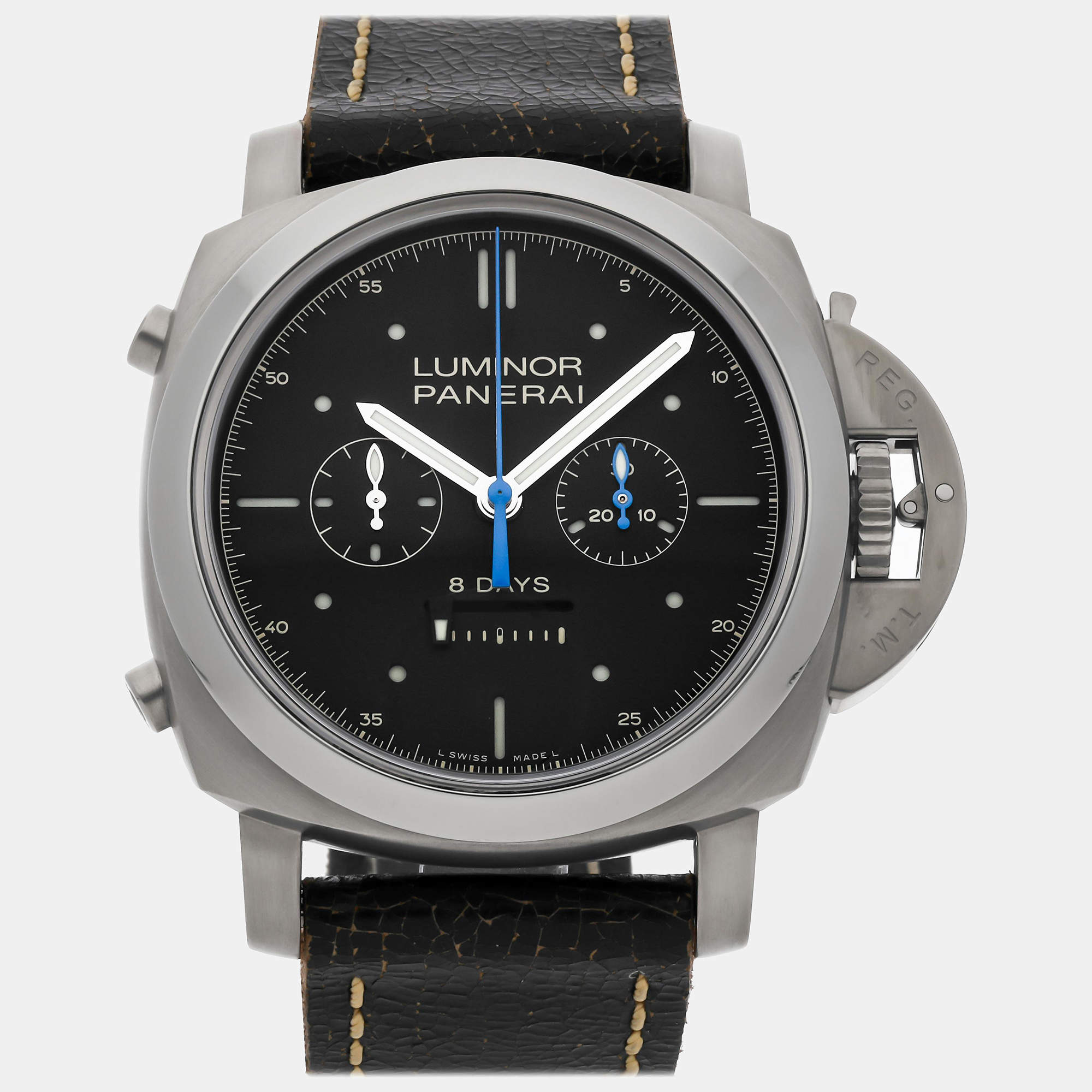 Panerai Black Titanium Luminor Manual Winding Men's Wristwatch 47 mm