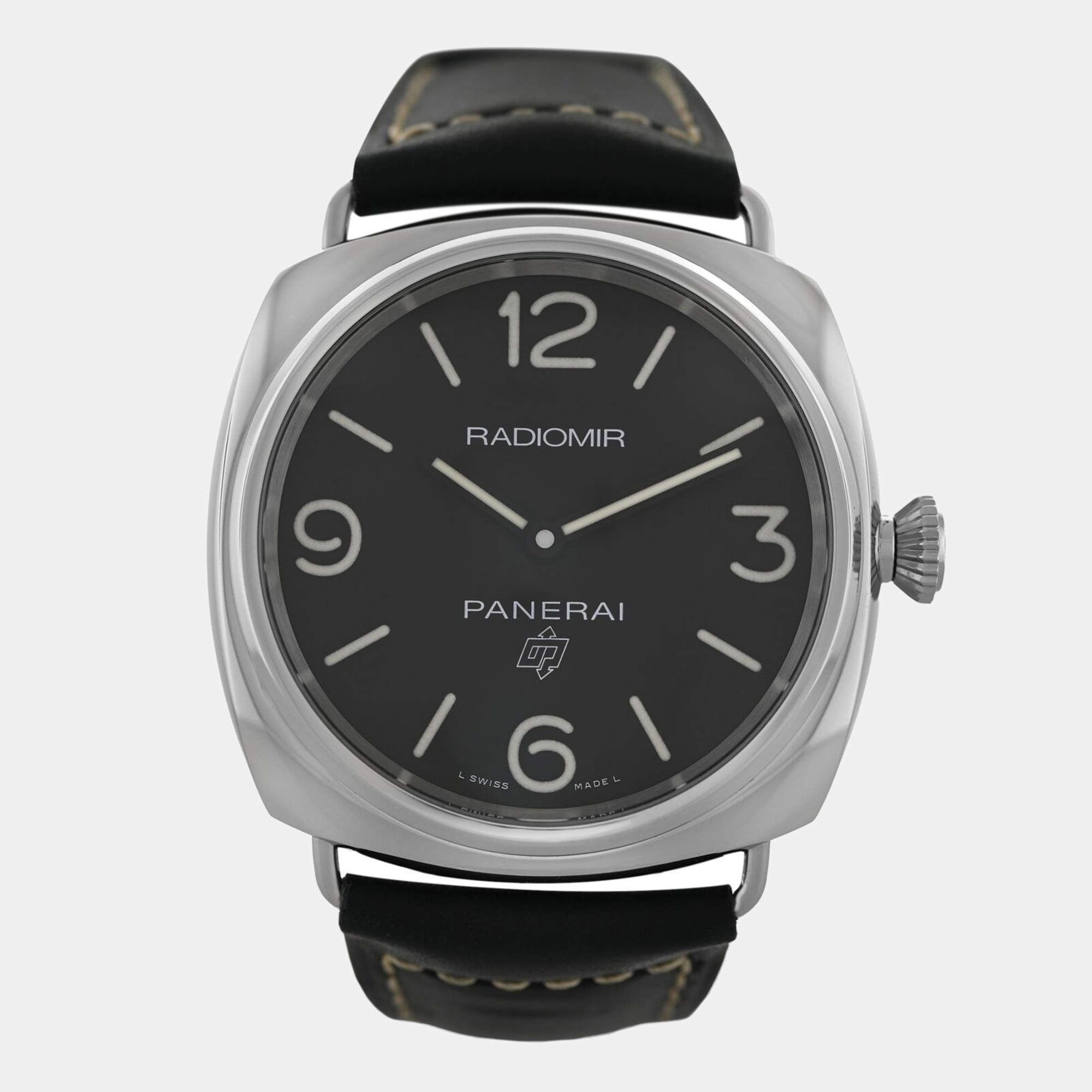 Panerai Black Stainless Steel Radiomir PAM00753 Automatic Men's Wristwatch 45 mm