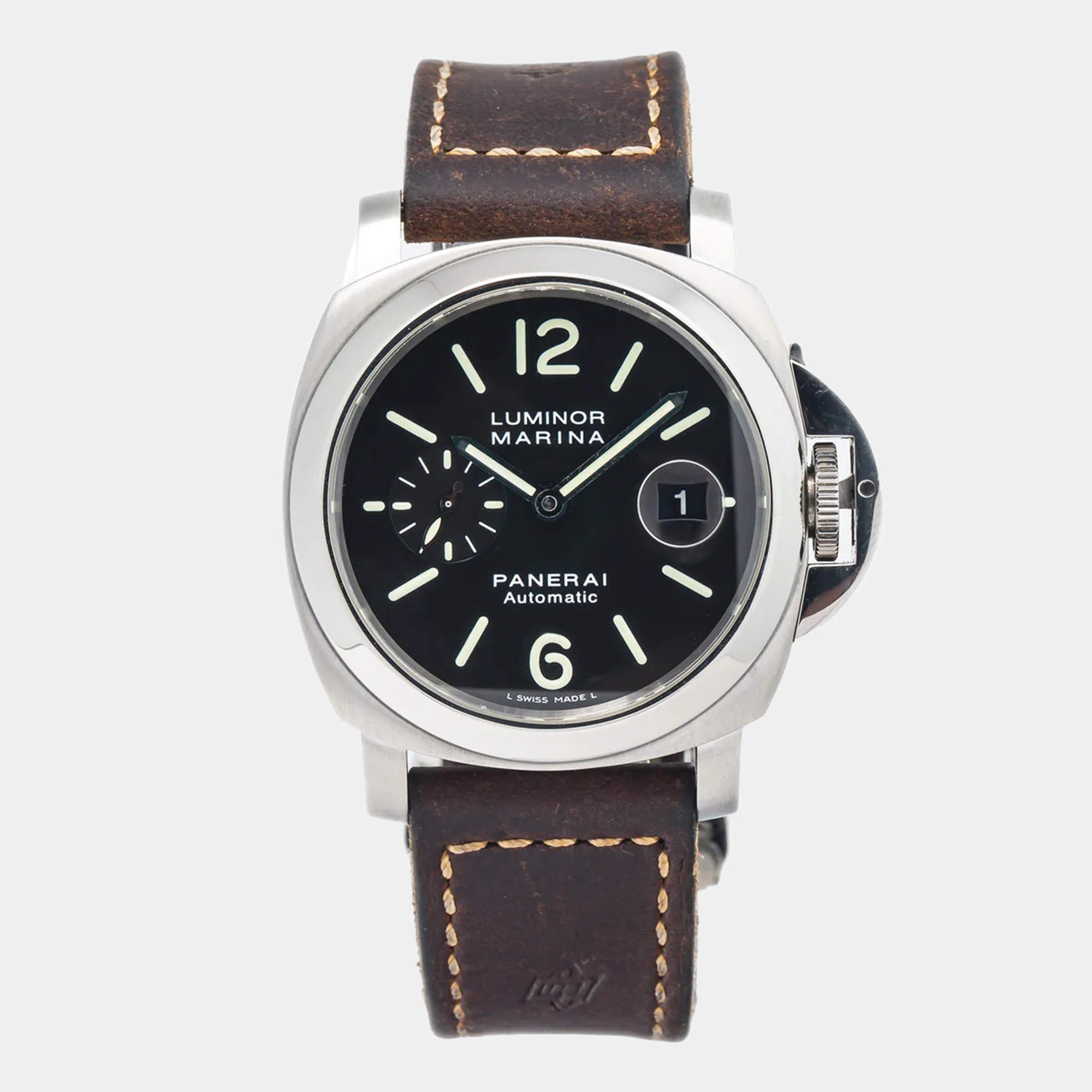 Panerai Luminor Marina PAM00104 Black Dial Stainless Steel  Automatic Men's Wristwatch 44 mm