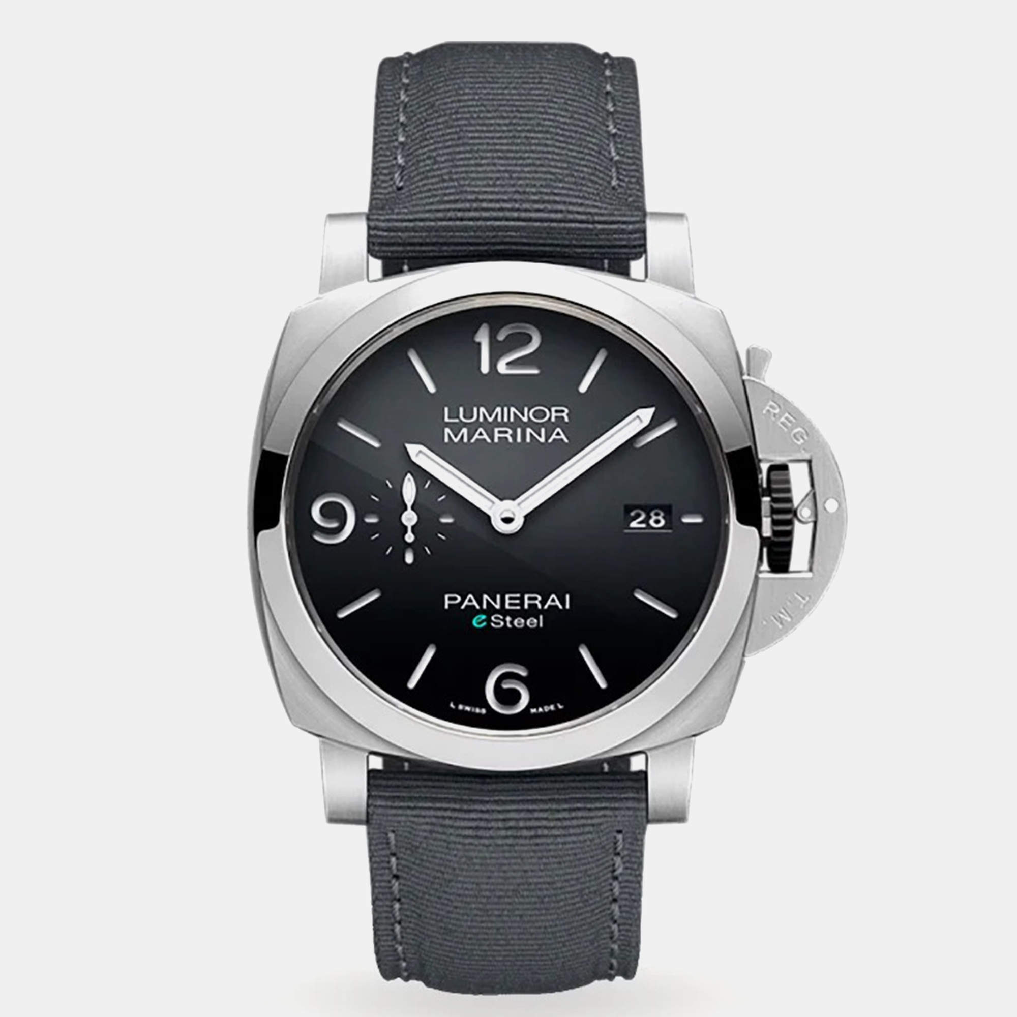 Panerai Black Stainless Steel Luminor Marina PAM01358 Automatic Men's Wristwatch 44mm