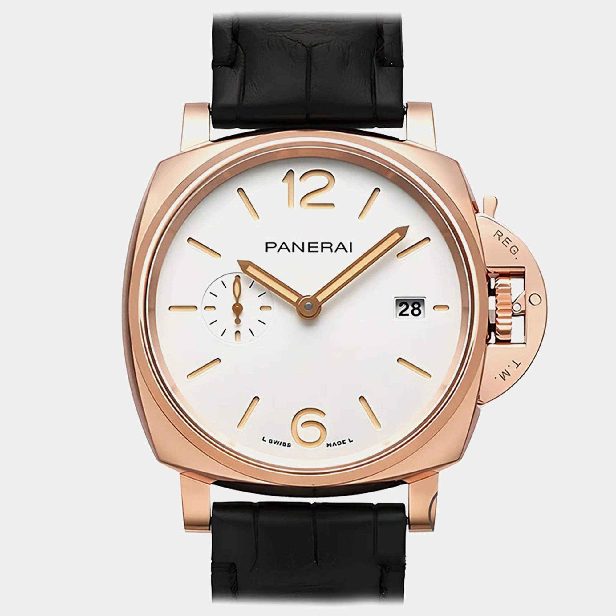 Panerai Cream 18K Rose Gold Luminor Due PAM01336 Men's Wristwatch 42mm