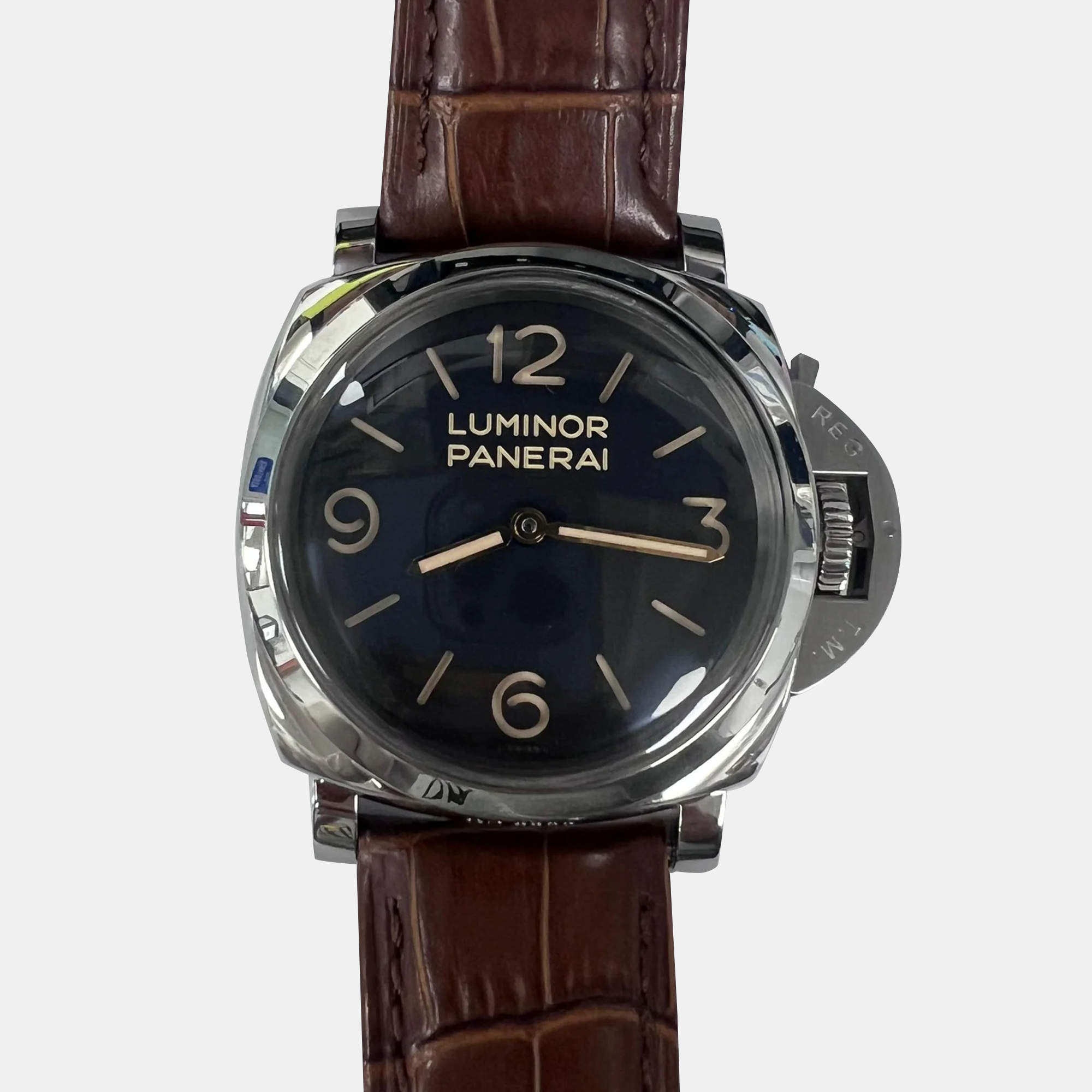 Panerai Black Stainless Steel Luminor PAM00372 Automatic Men's Wristwatch 47mm