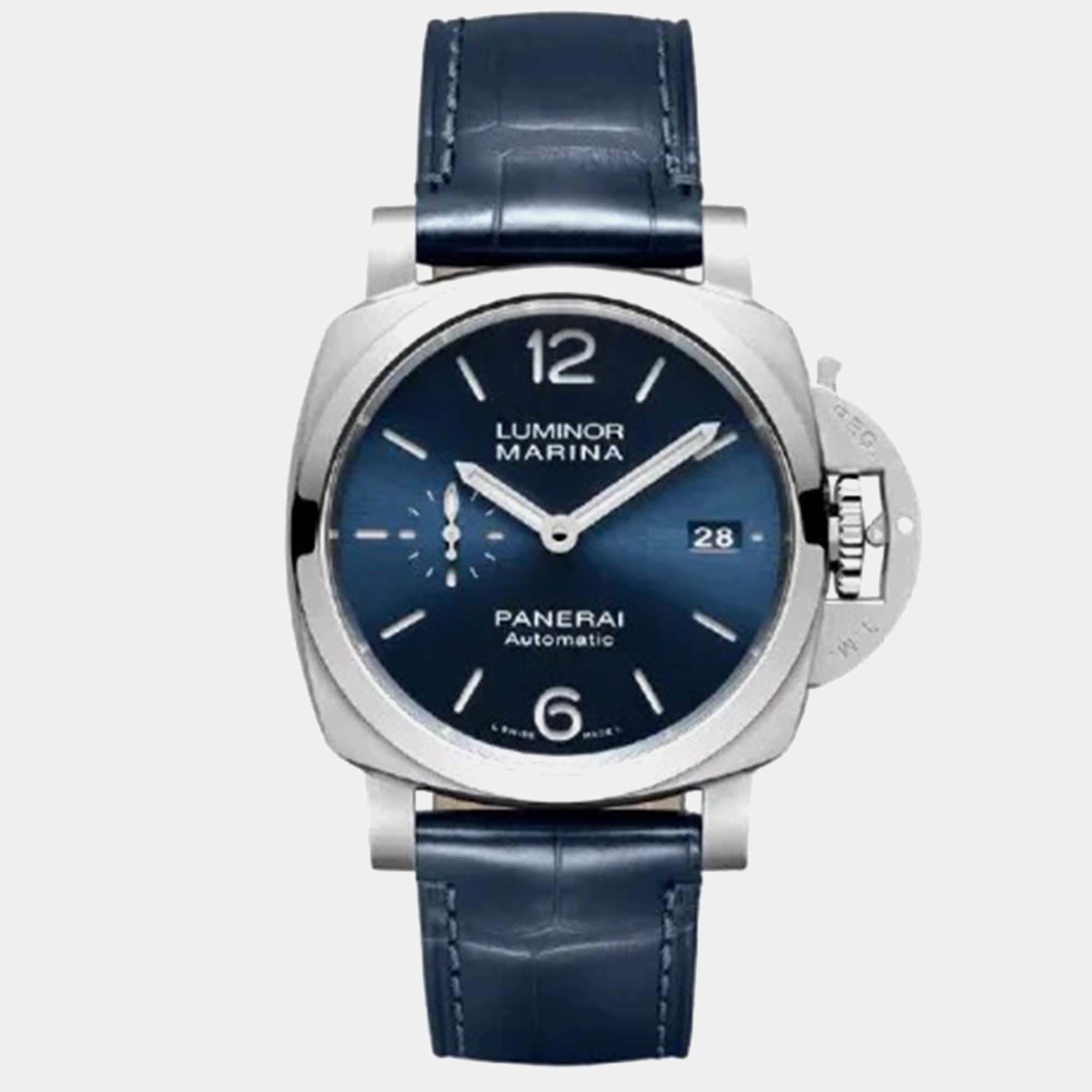 Panerai Luminor Marina PAM01393 Automatic Blue Stainless Steel Men's Wristwatch 42mm