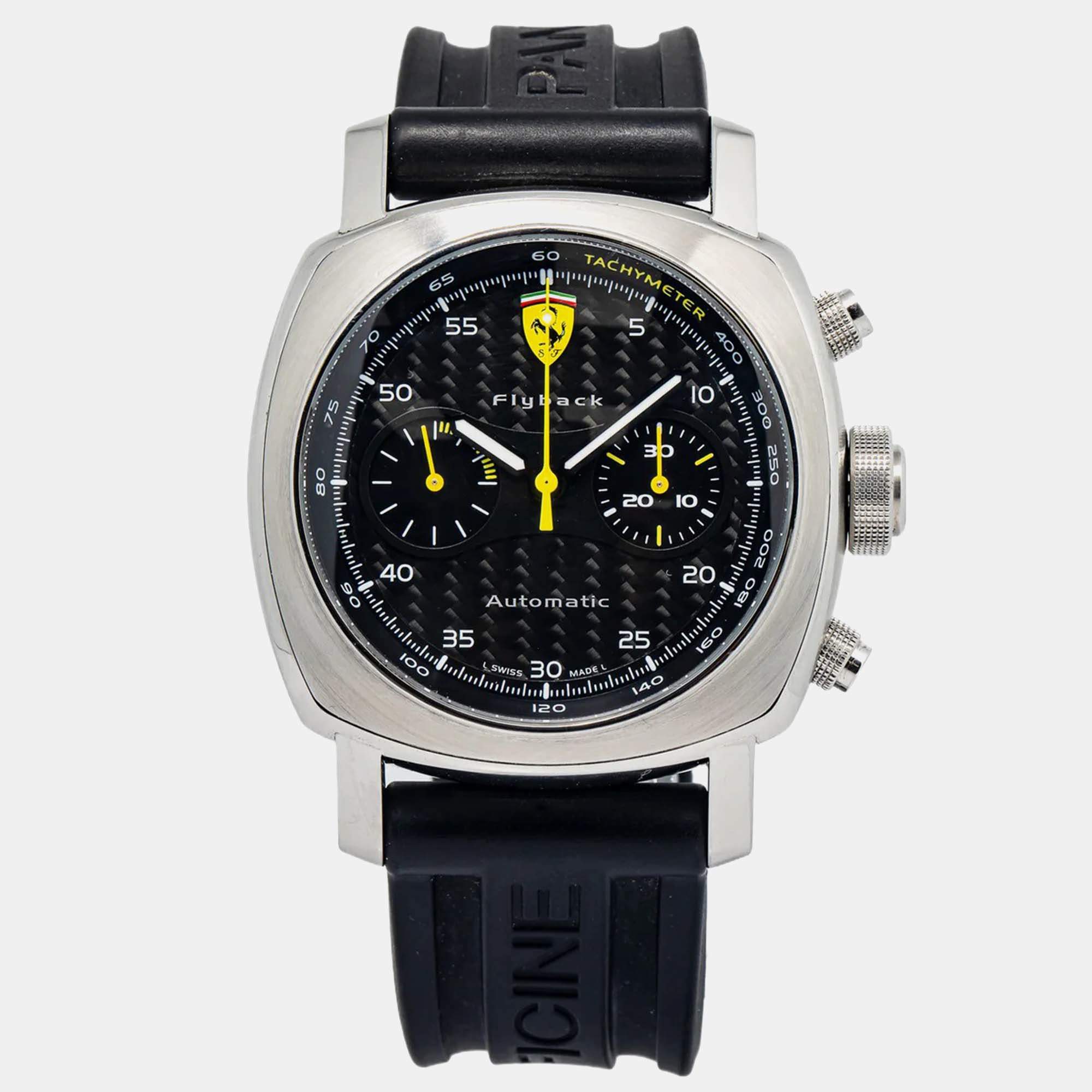 Panerai Ferrari Scuderia Flyback FER00014 Automatic Black Stainless Steel Men's Wristwatch 44mm