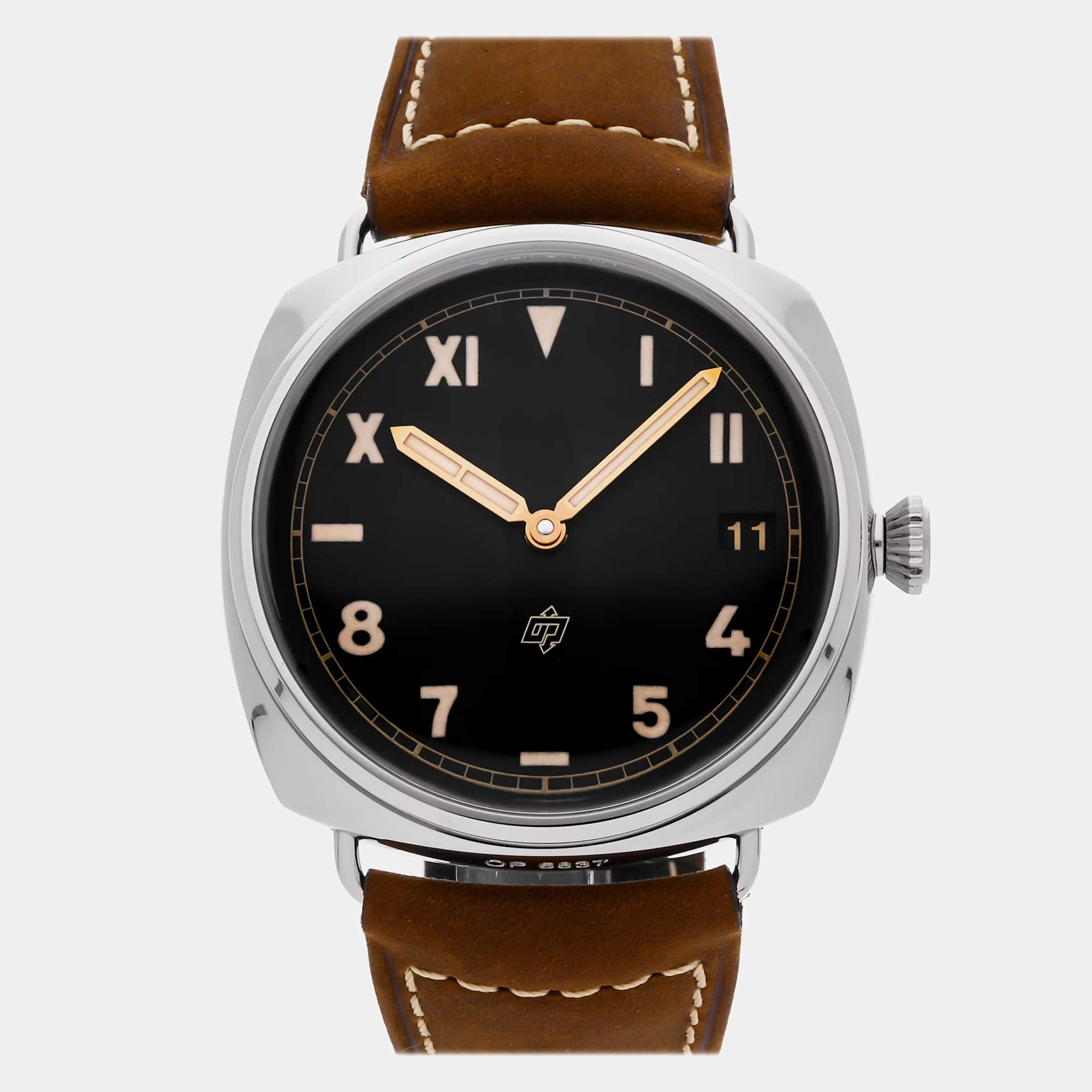 Pre Owned Pre-Owned Panerai Radiomir California Date PAM 424 DATE Manual Winding Black Stainless Steel Men's Wristwatch 47 mm