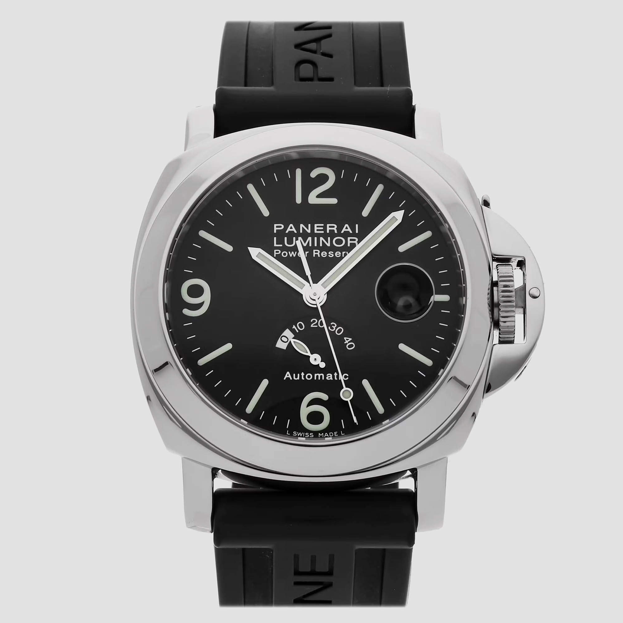 Pre Owned Panerai Luminor PAM00000 Manual Winding Black Stainless Steel Men’s Wristwatch 44 mm