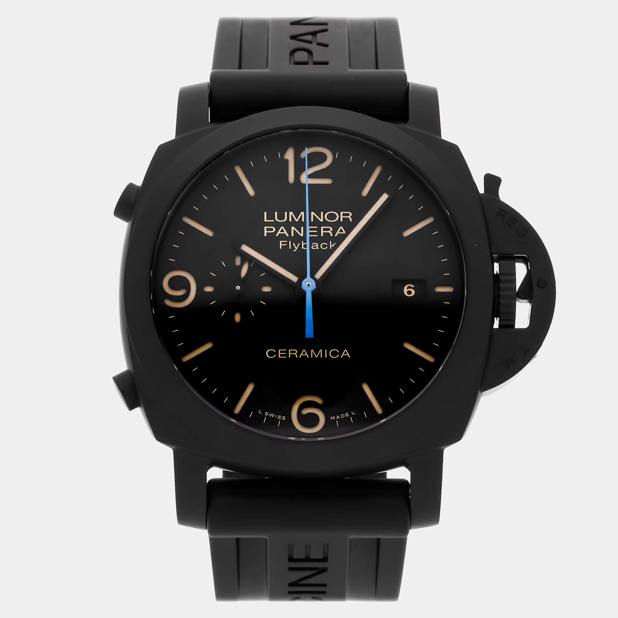 Pre Owned Pre-Owned Panerai Luminor 3 Days Chronograph Flyback PAM 580 Automatic Men's Watch 44 mm