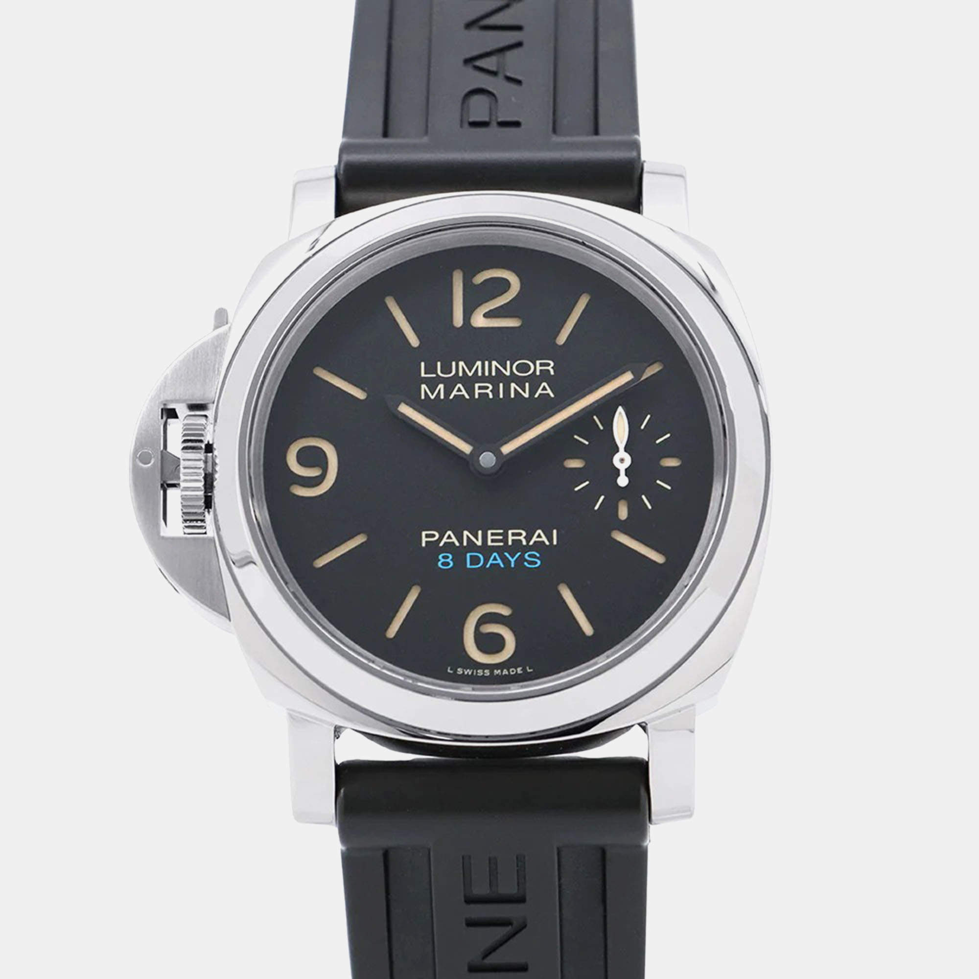 Pre Owned Panerai Luminor PAM00796 Manual Winding Black Stainless Steel Men's Wristwatch 44 mm