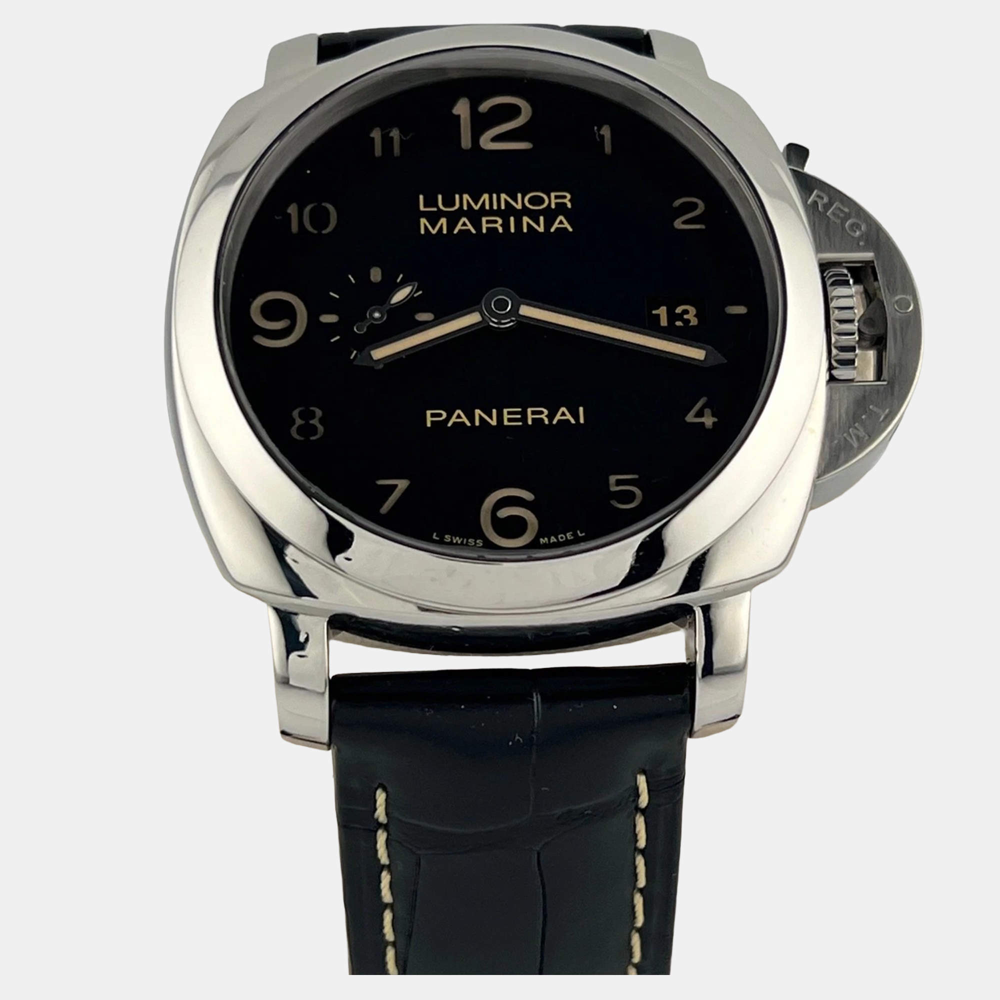 Pre Owned Panerai Luminor Marina 1950 3 Days PAM00359 Automatic Black Dial Stainless Steel Men's Wristwatch 44 mm