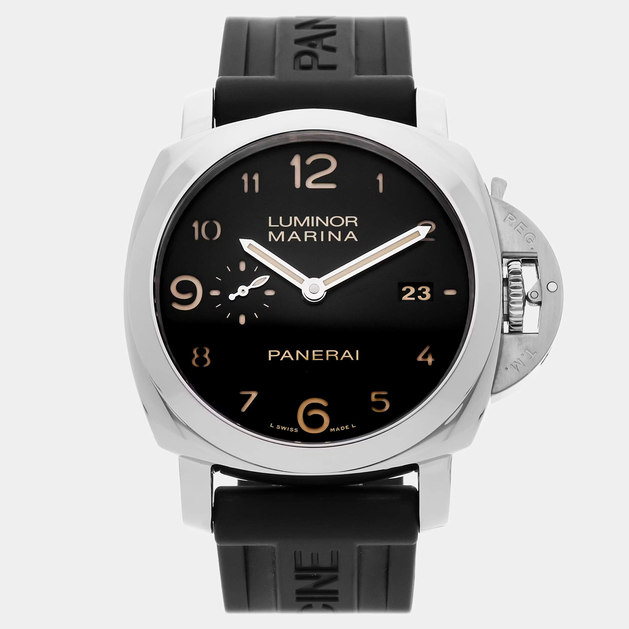مملوكة مسبقًا Pre-Owned Panerai Luminor Marina 1950 3 Days PAM 359 Black Automatic Stainless Steel Men's Wristwatch 44 MM