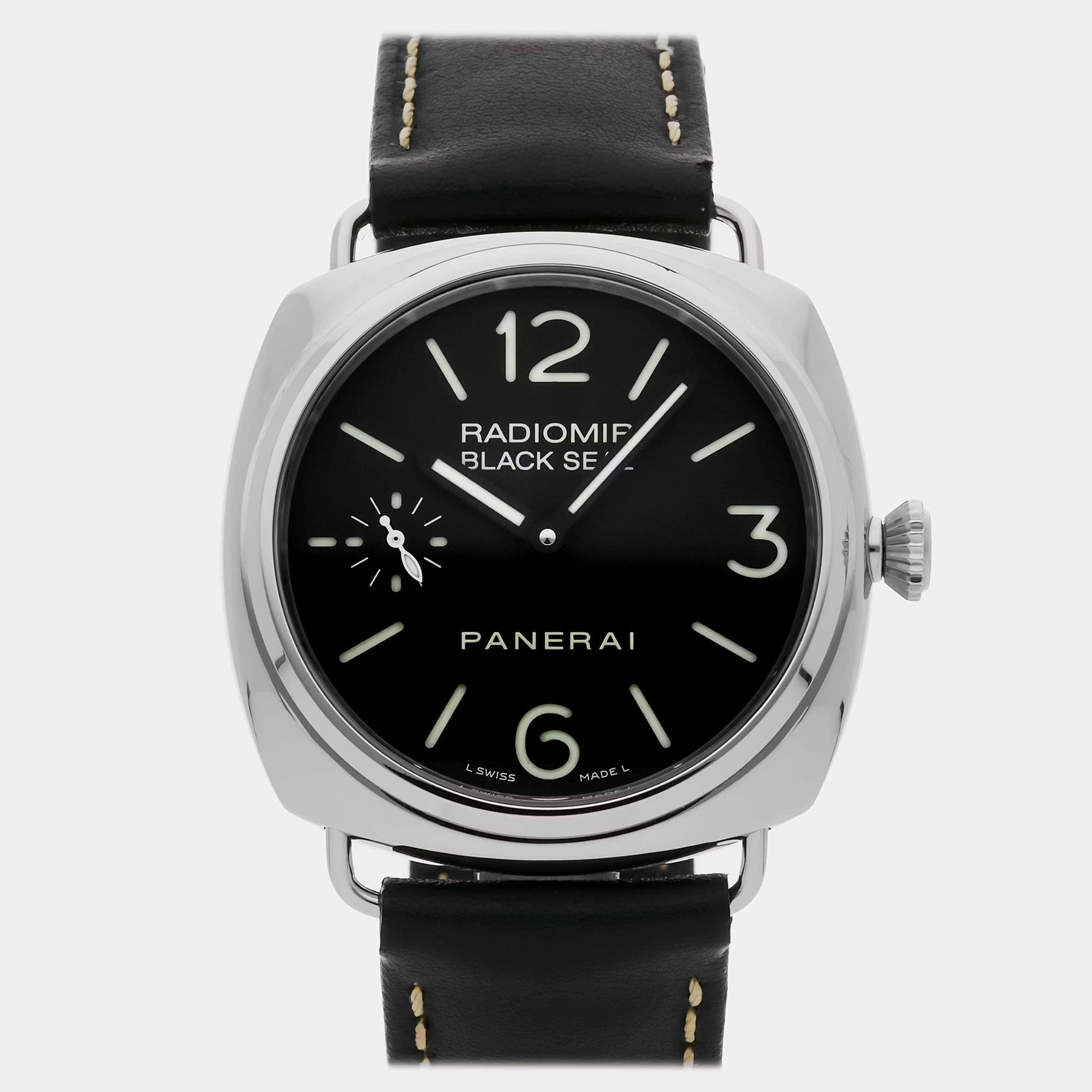 Pre Owned Pre-Owned Panerai Radiomir Black Seal PAM 183 Black Manual Winding Manual Winding Men's Wristwatch 45 MM