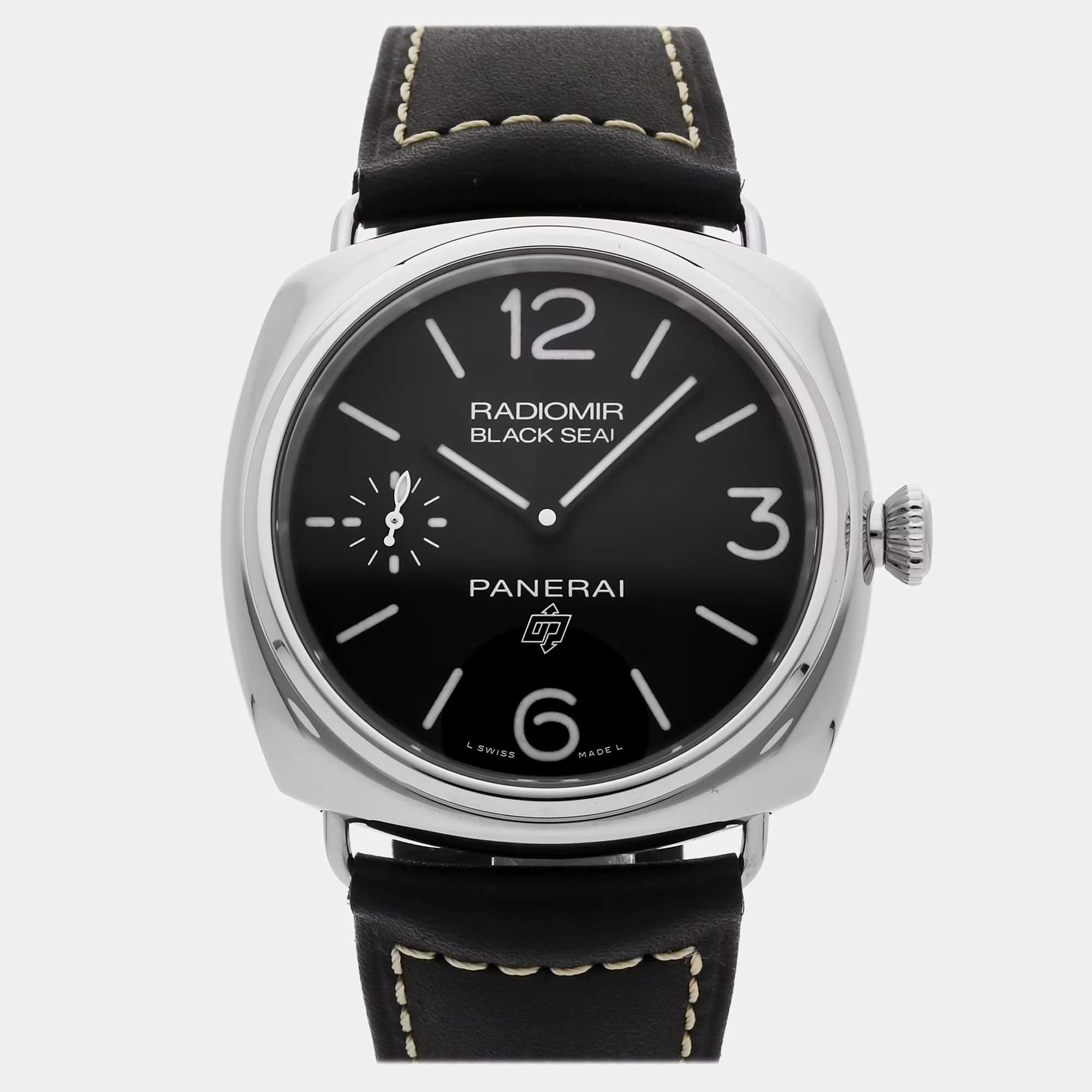 Pre Owned Pre-Owned Panerai Radiomir PAM 754 Black Manual Winding Stainless Steel Men's Wristwatch 45 MM