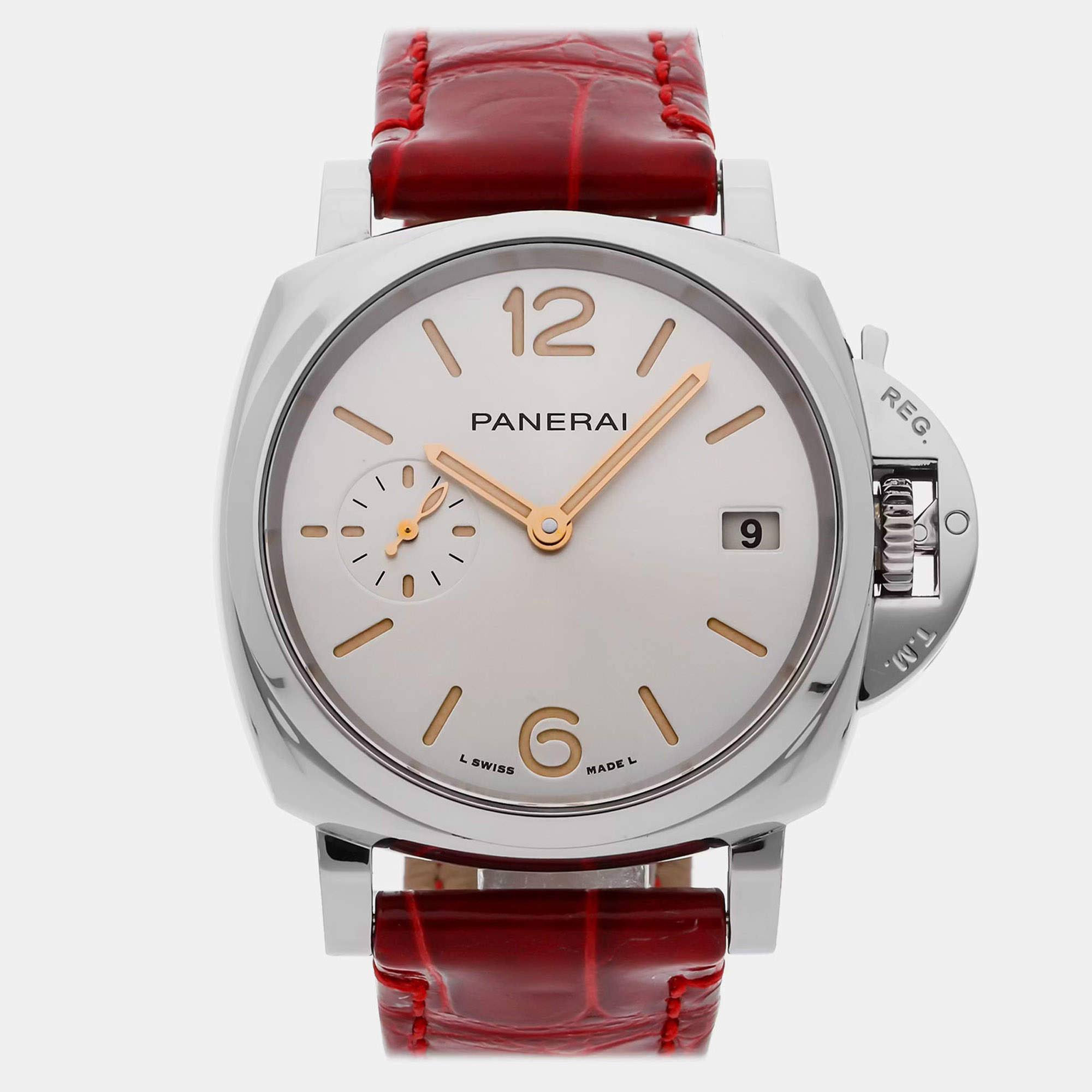 Pre Owned Panerai Luminor Due PAM 1248 silver stainless steel Men's Wristwatch 38 mm