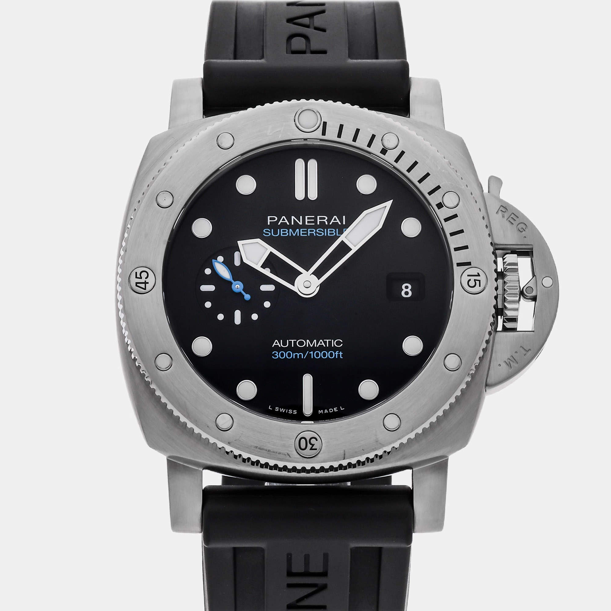 Pre Owned ساعة رجالية بانيراي صبمارسيبل PAM01596 ستانلس ستيل سوداء أوتوماتيكية 44 ملم