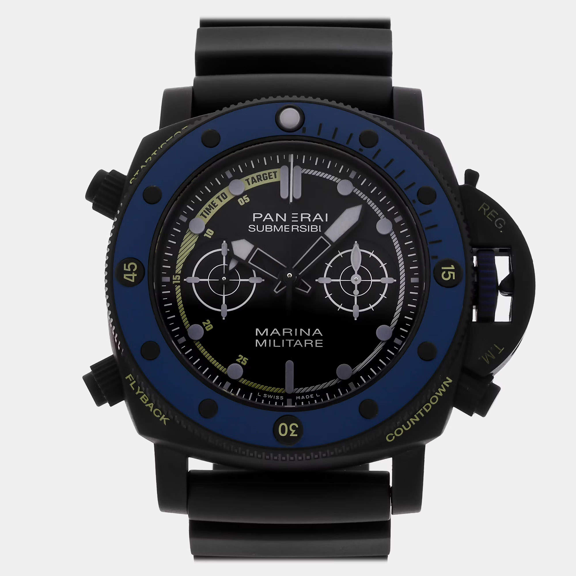 Pre Owned Panerai Submersible PAM01563 Blue Carbotech Automatic Men's Watches 42mm