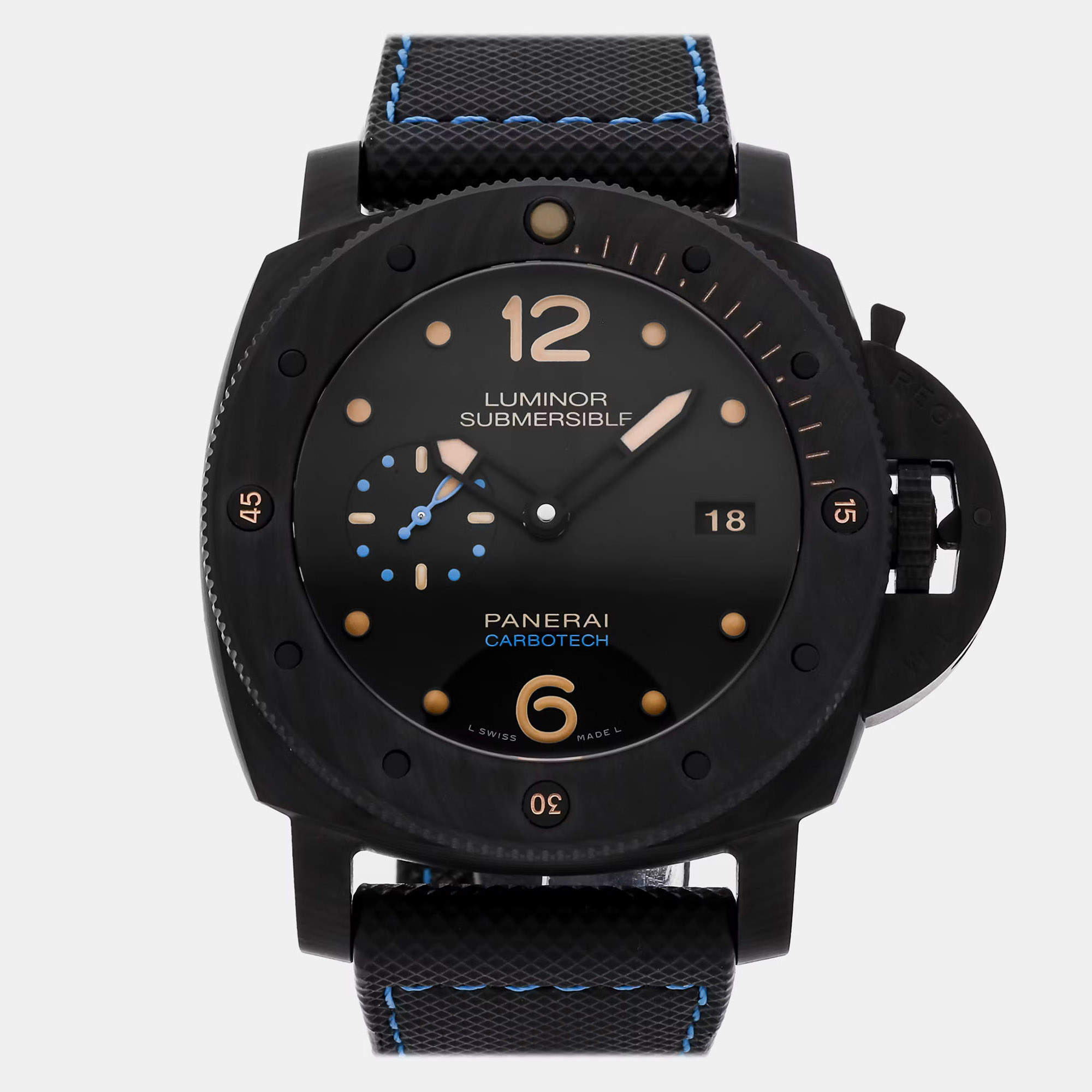 Pre Owned Panerai Luminor GMT PAM01441 Black Ceramic Automatic Men's Watches 44mm