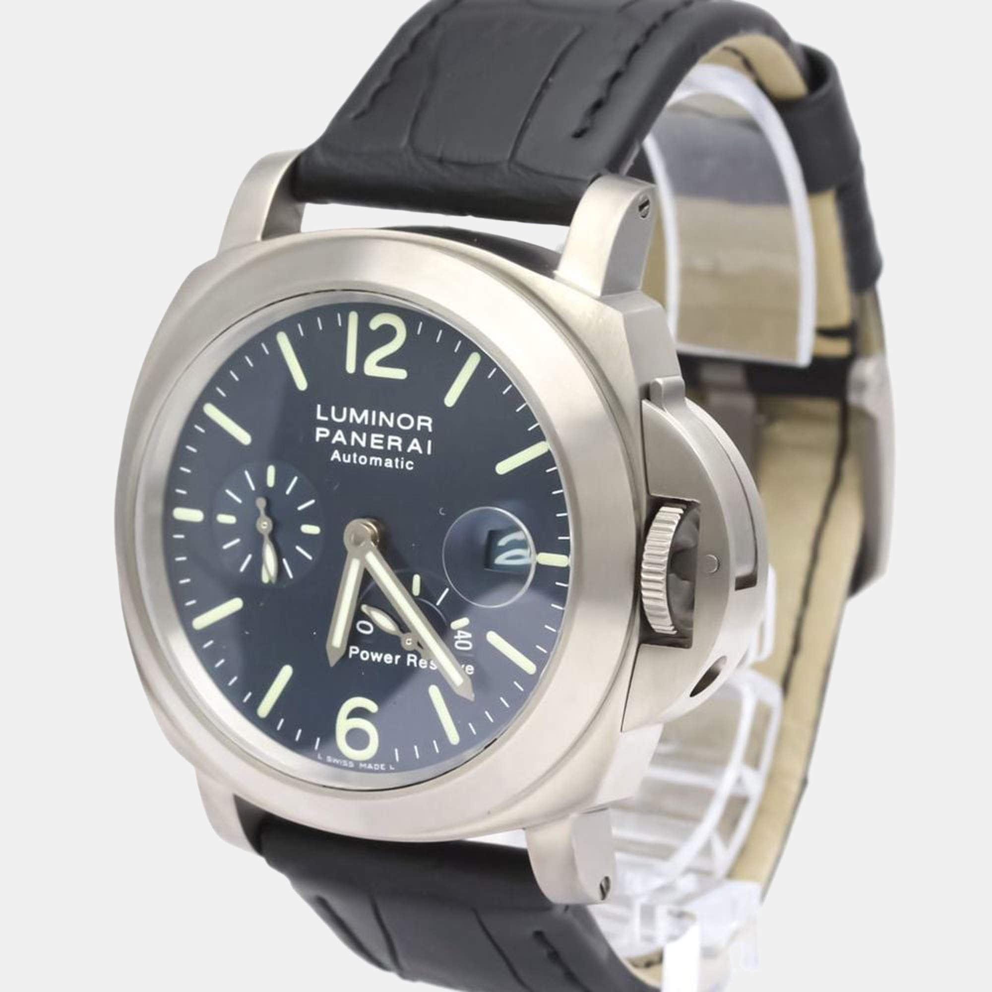 Pre Owned Panerai Blue Titanium Luminor PAM00093 Automatic Men's Wristwatch 44 mm