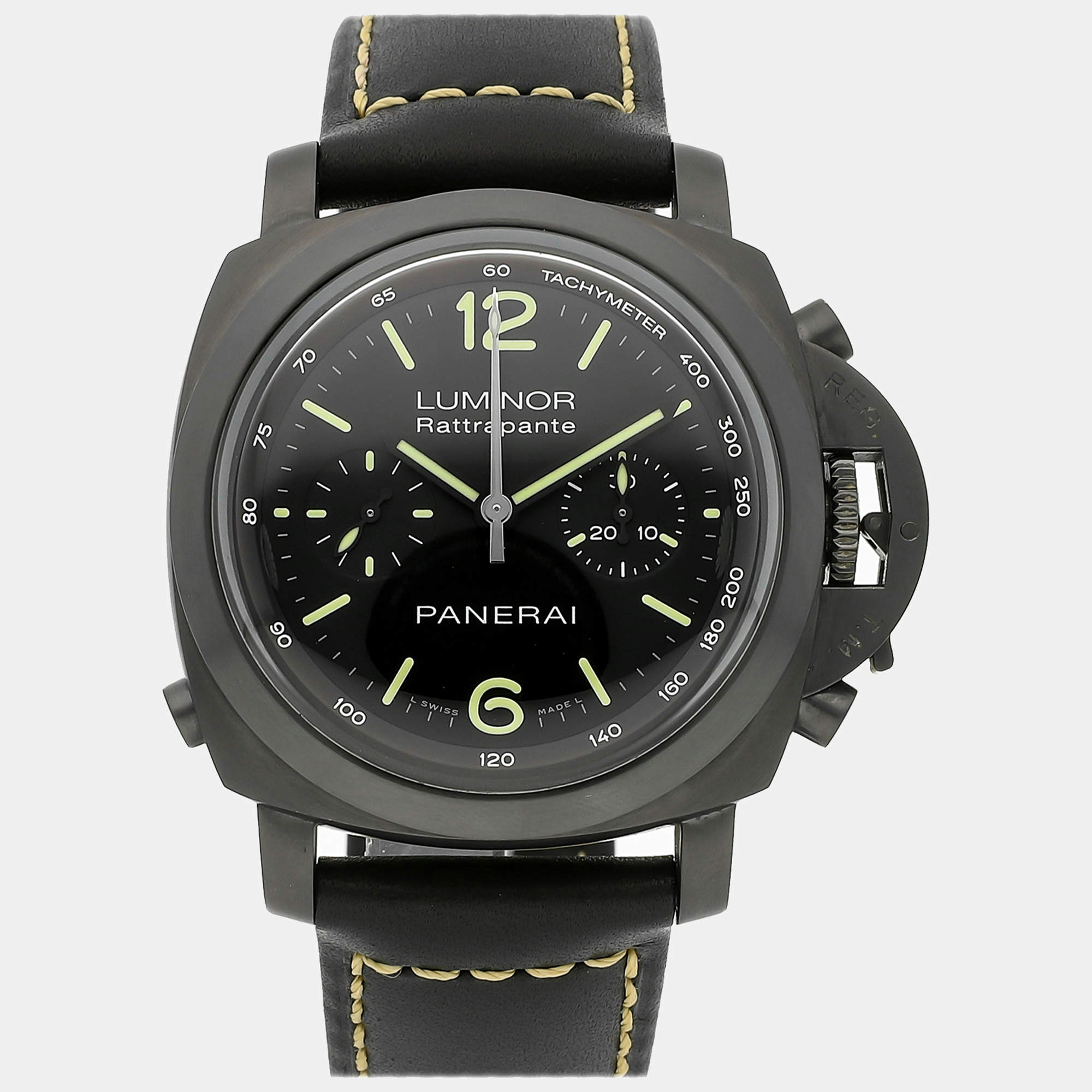 Pre Owned Panerai Black Stainless Steel Luminor PAM00357 Automatic Men's Wristwatch 44 mm