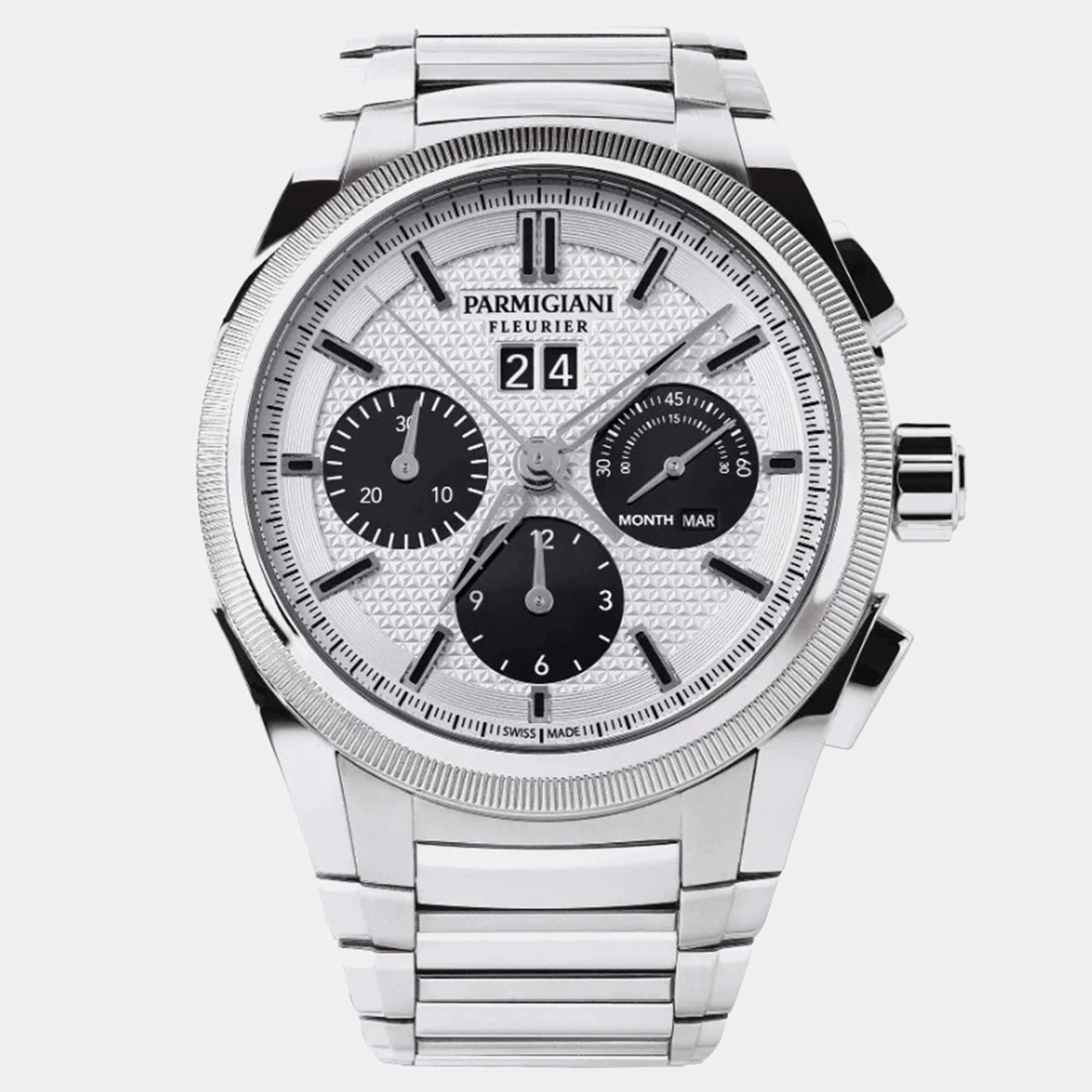 Parmigiani Fleurie Tonda GT PFC906 Automatic White Stainless Steel Men's Wristwatch 42 mm