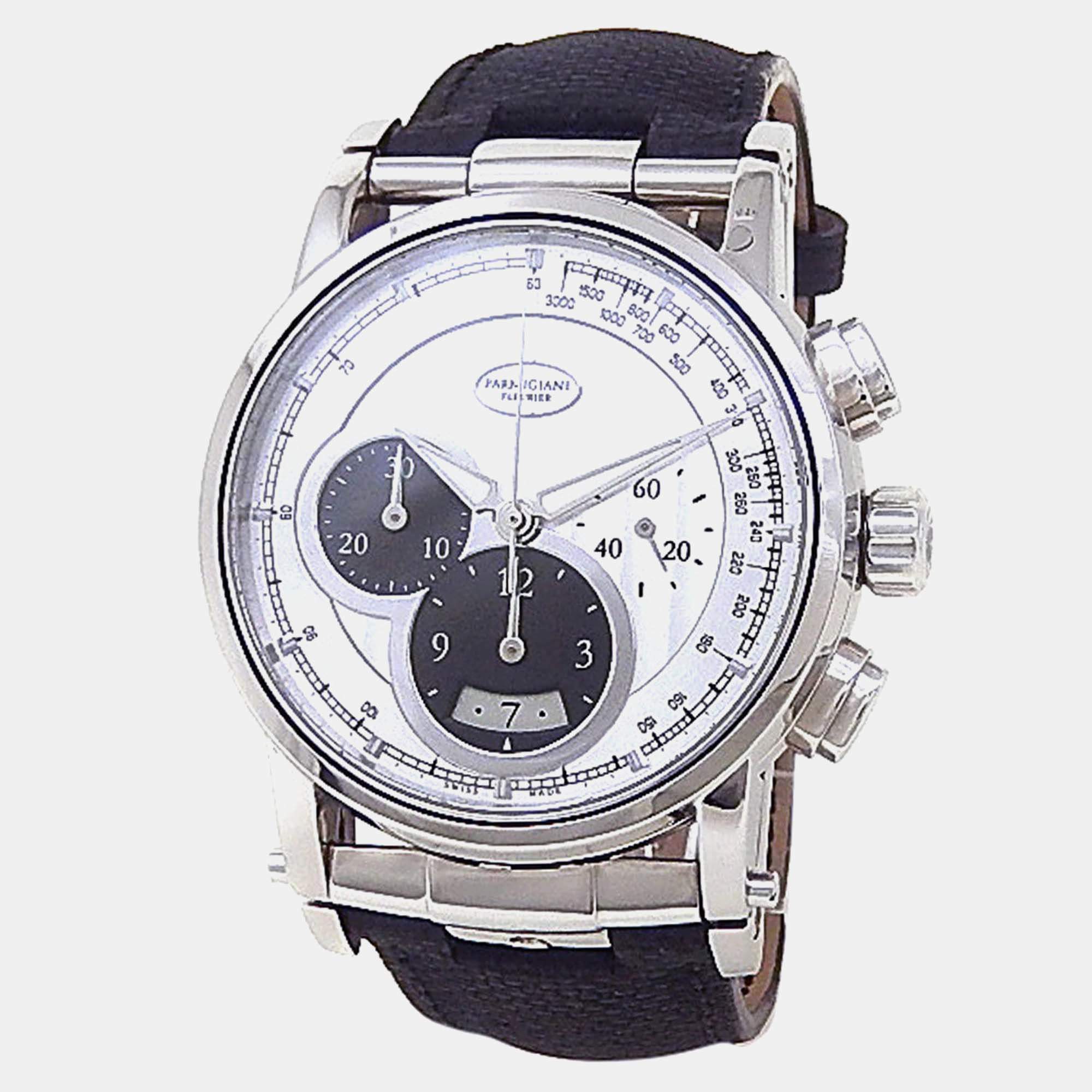 Pre Owned Parmigiani Fleurier Transforma PFC228-0000100-XA1432-000000E Automatic Silver Dial Stainless Steel Wristwatch 43 mm