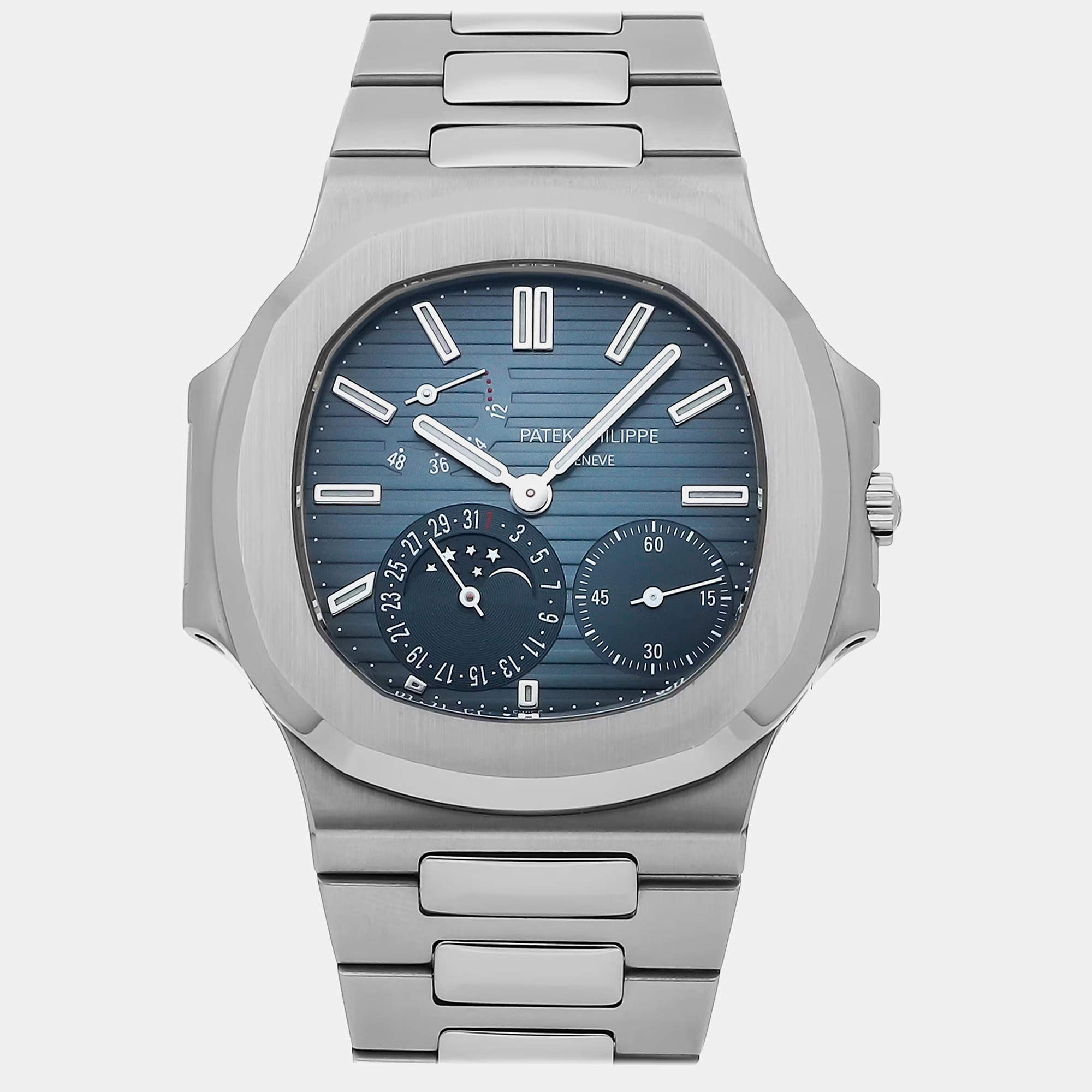 Patek Philippe Blue Stainless Steel Nautilus 3712/1A-001 Automatic Men's Wristwatch 42 mm