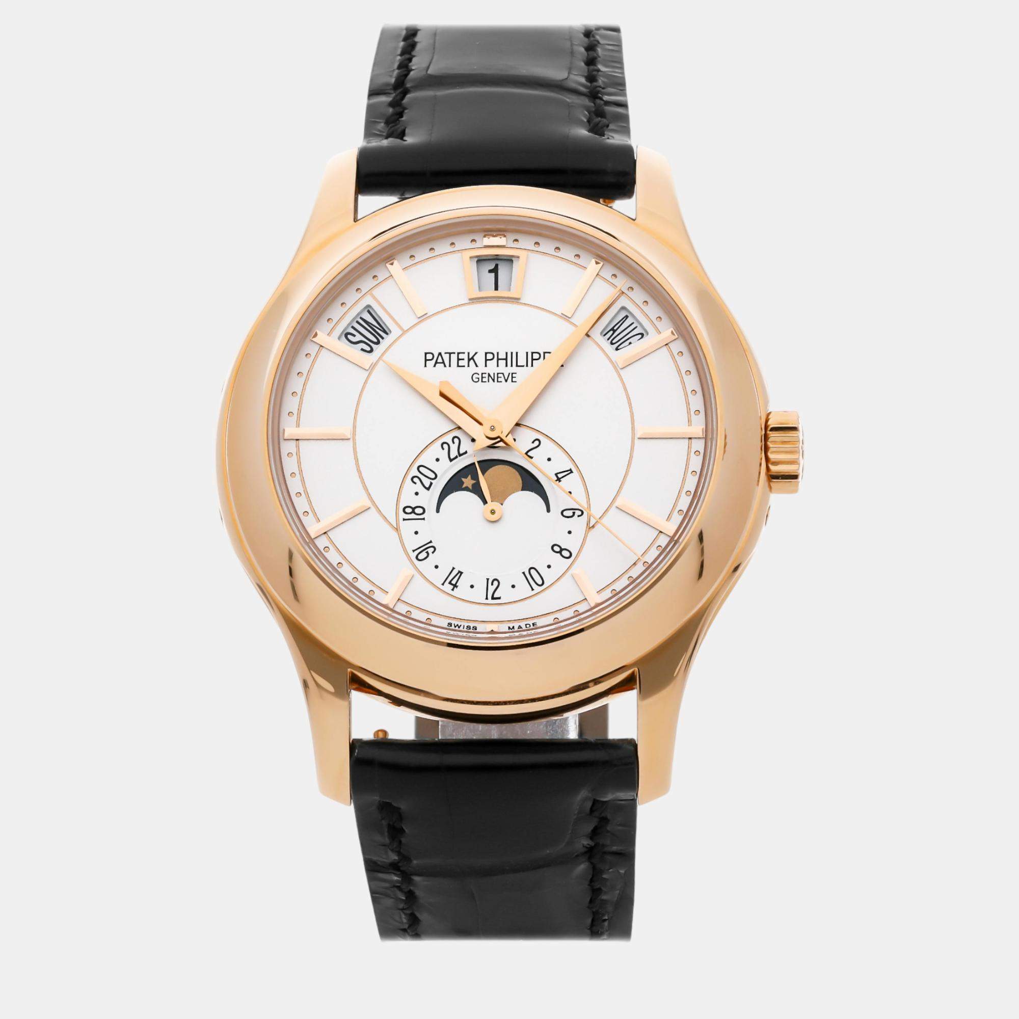 Patek Philippe White 18k Rose Gold Complications 5205R-001 Automatic Men's Wristwatch 40 mm