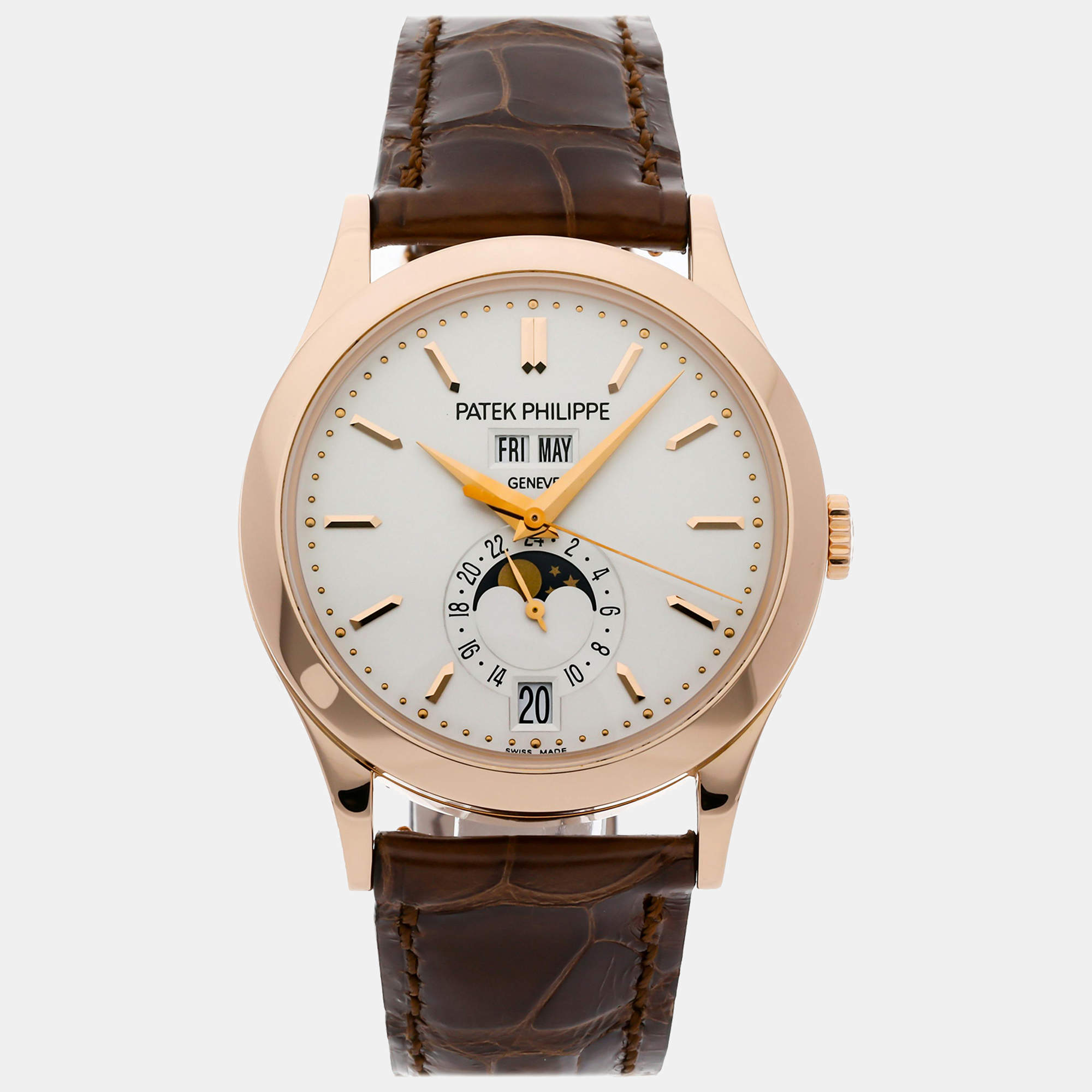 Patek Philippe Silver 18k Rose Gold Complications 5396R-011 Automatic Men's Wristwatch 38 mm