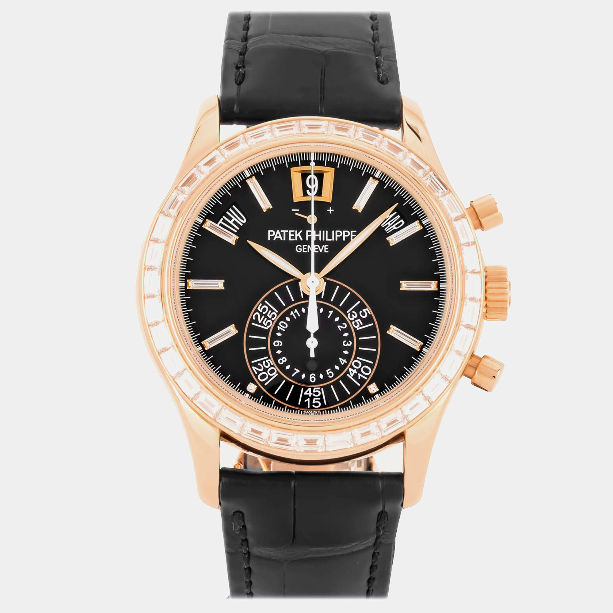 Patek Philippe Black 18k Rose Gold Complications Annual Calendar 5961R-010 Men's Wristwatch 40 mm