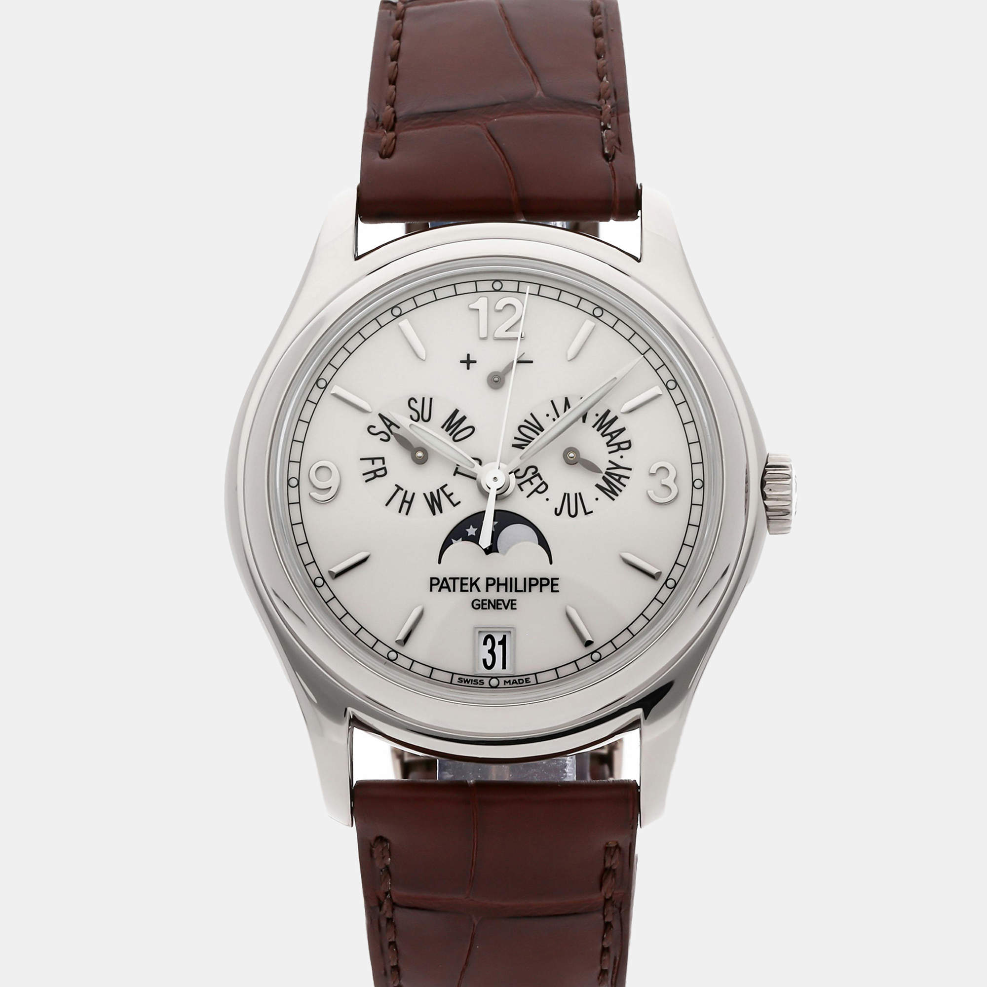 Pre-Owned Patek Philippe Complications Annual Calendar Moon Phases Automatic Men's Watch 39 mm