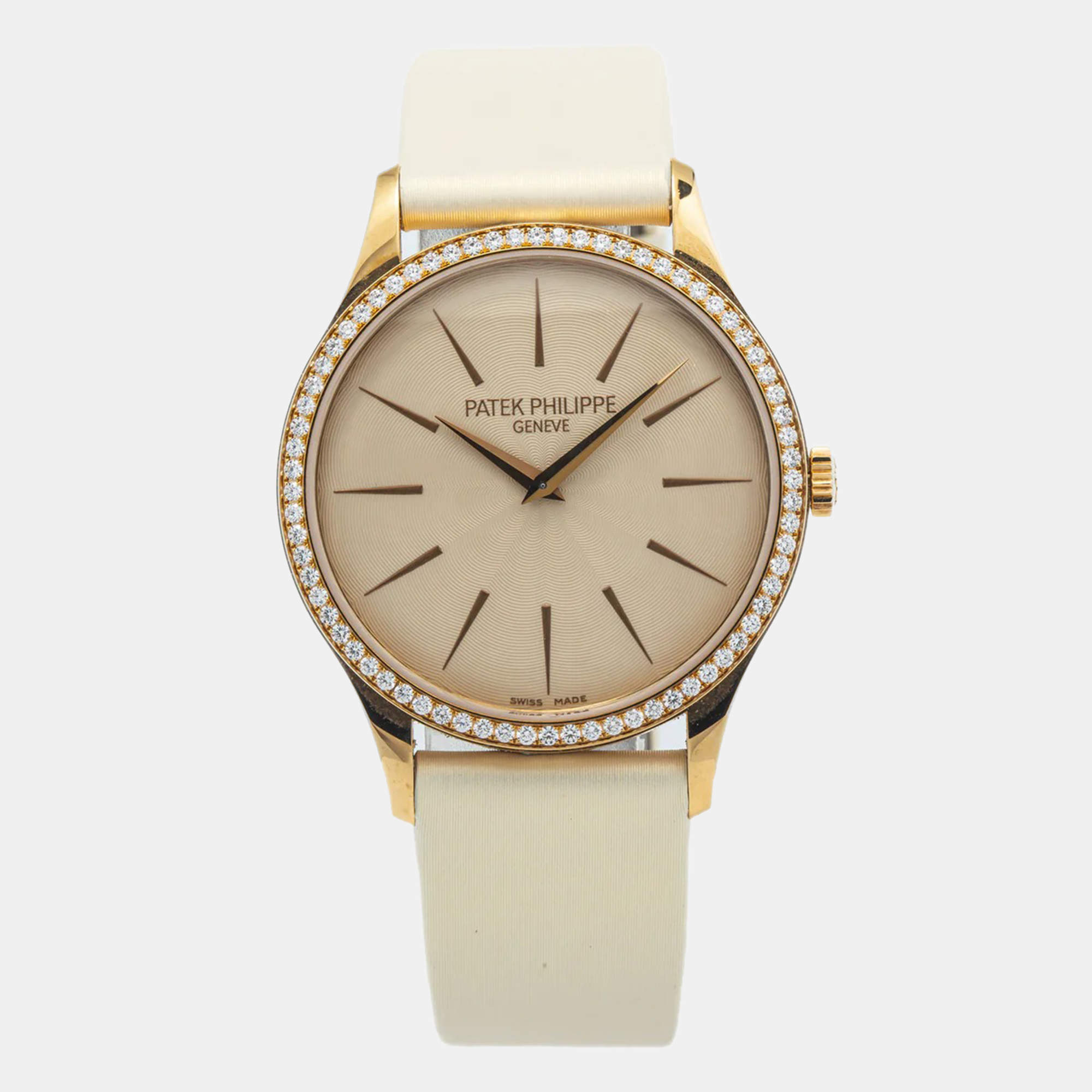 Patek Philippe  Calatrava 4897R-010 Cream Dial Rose Gold Manual Winding Men's Wristwatch 33 mm