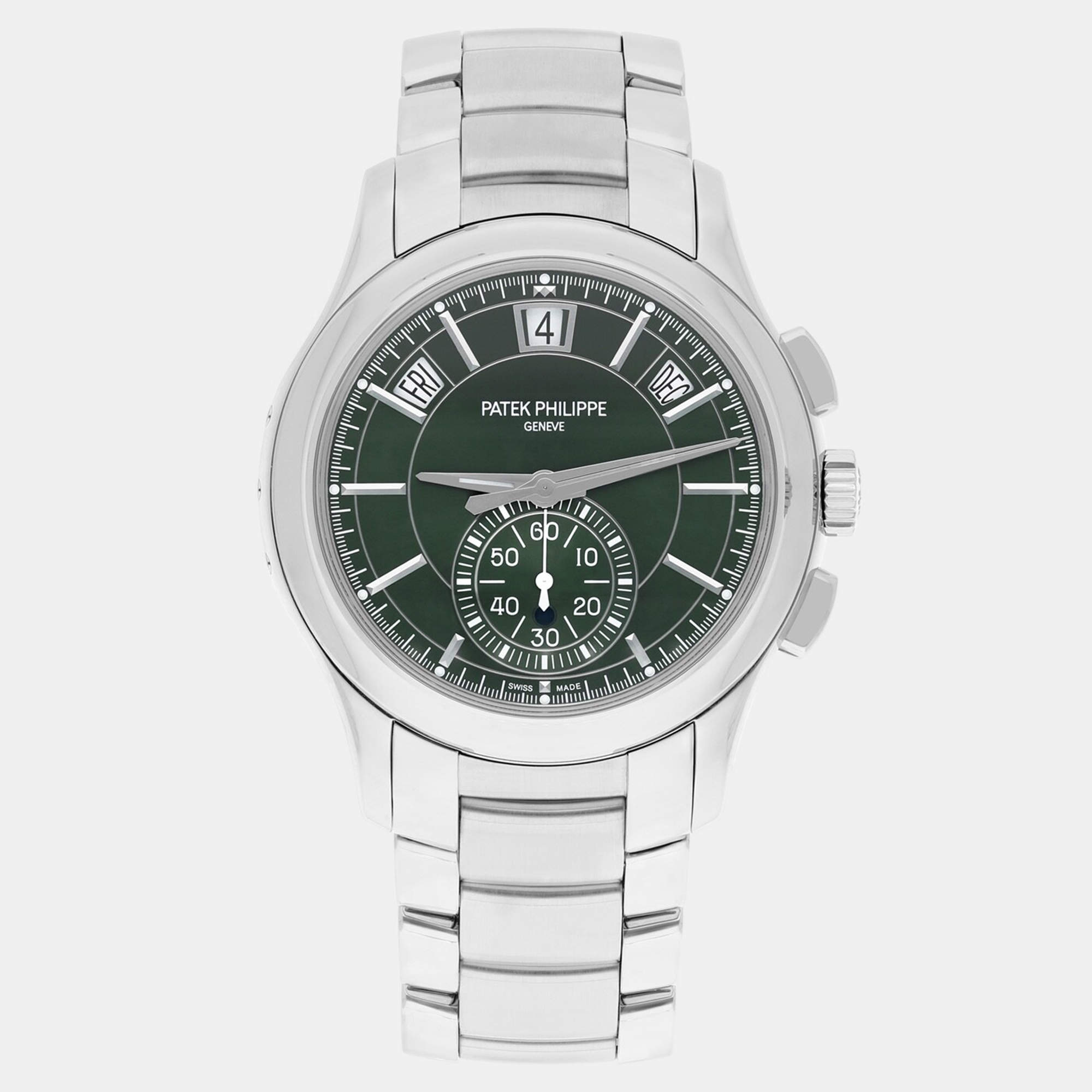 Pre Owned Patek Philippe Complications 5905/1A-001 Automatic Green Stainless Steel Men's Wristwatch 42 mm