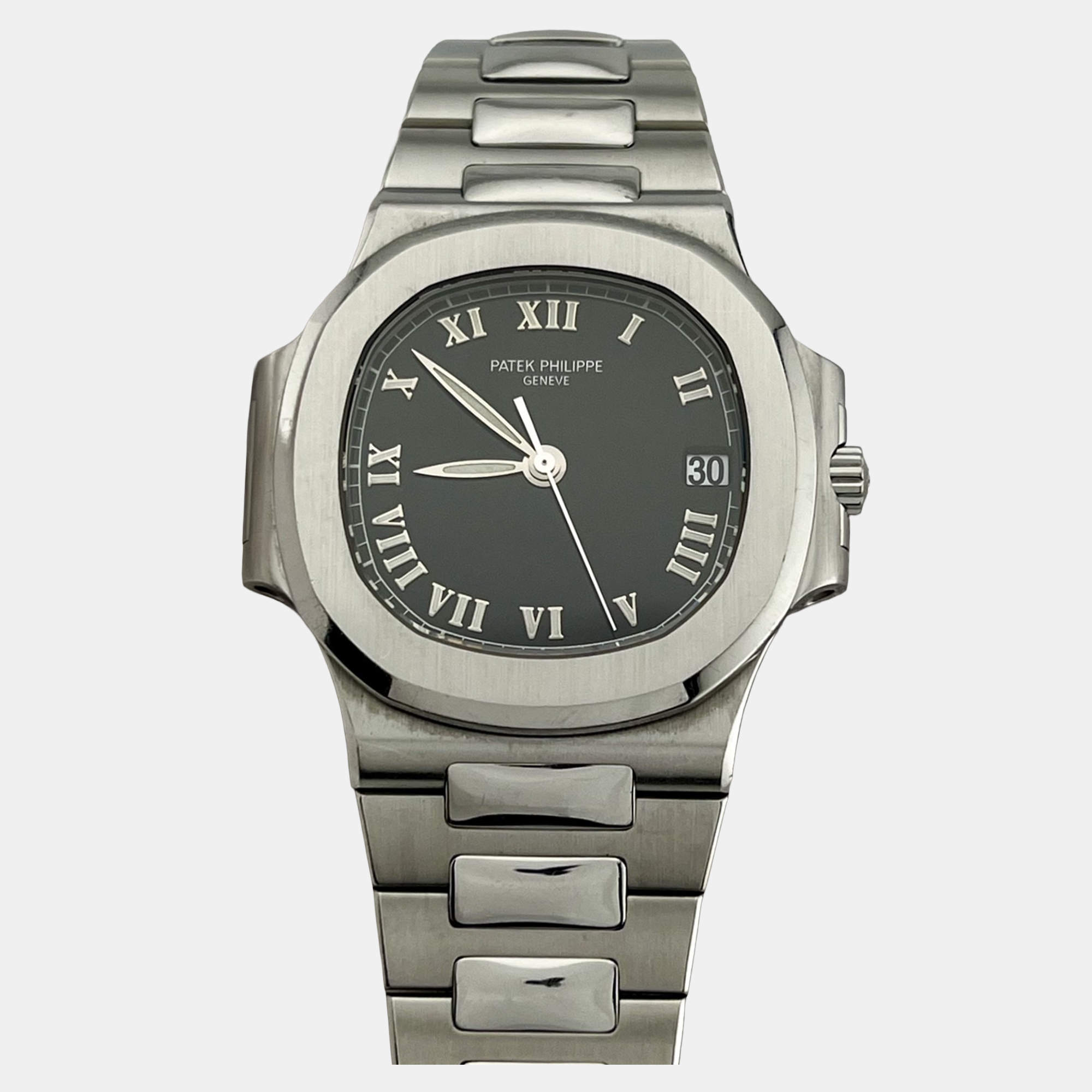 Pre Owned Patek Philippe Nautilus 3800/A1 Automatic Black Stainless Steel Men's Wristwatch 37mm