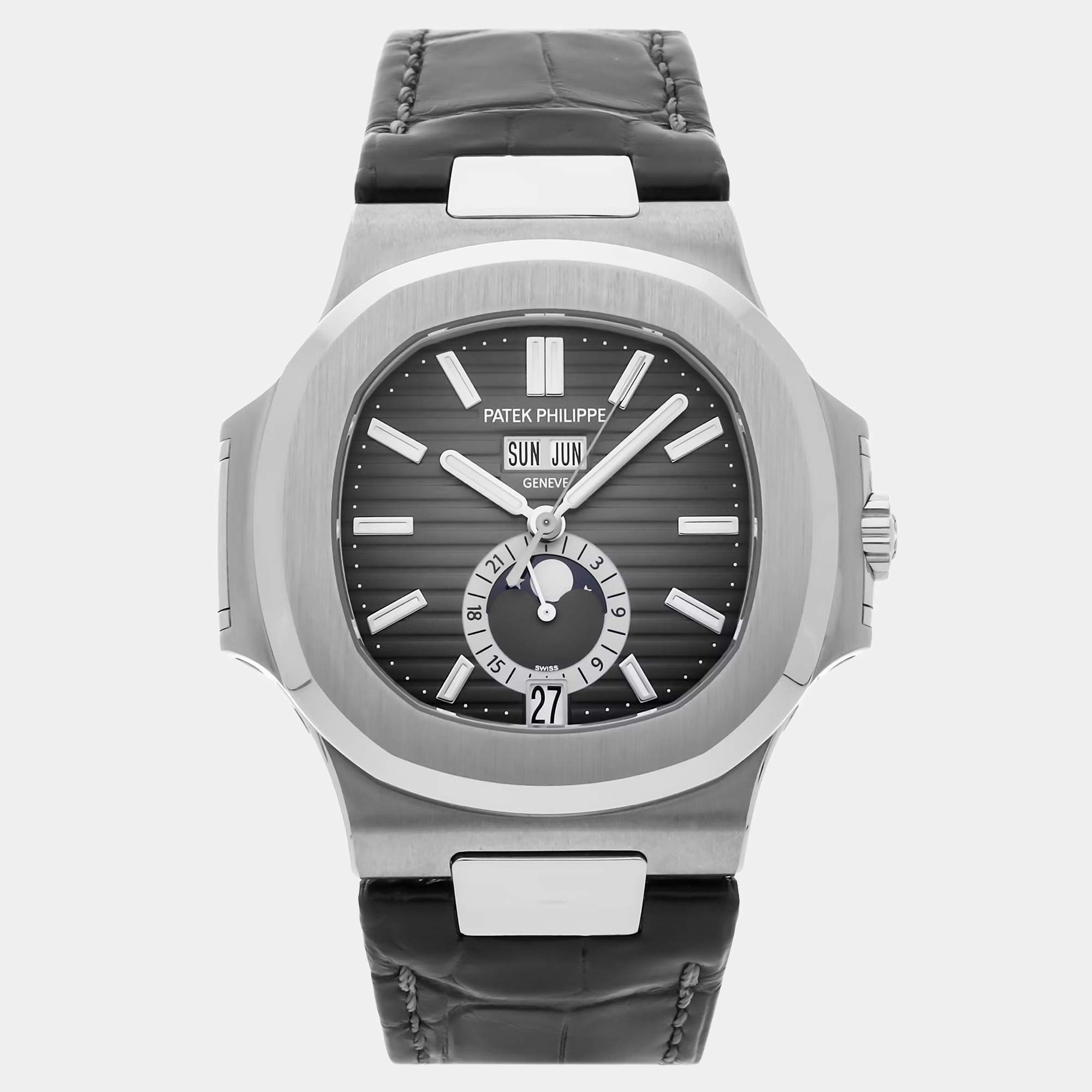 Pre Owned Pre-Owned Patek Philippe Nautilus Annual Calendar Moon Phases 5726A-001 Automatic Men's Watch 40 mm