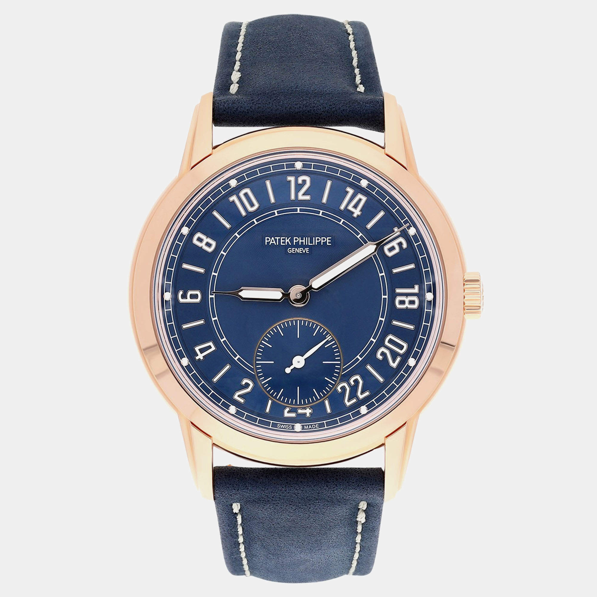 Pre Owned Patek Philippe Complications 5224R-001 Automatic Blue 18k rose gold Men's Wristwatch 42 mm