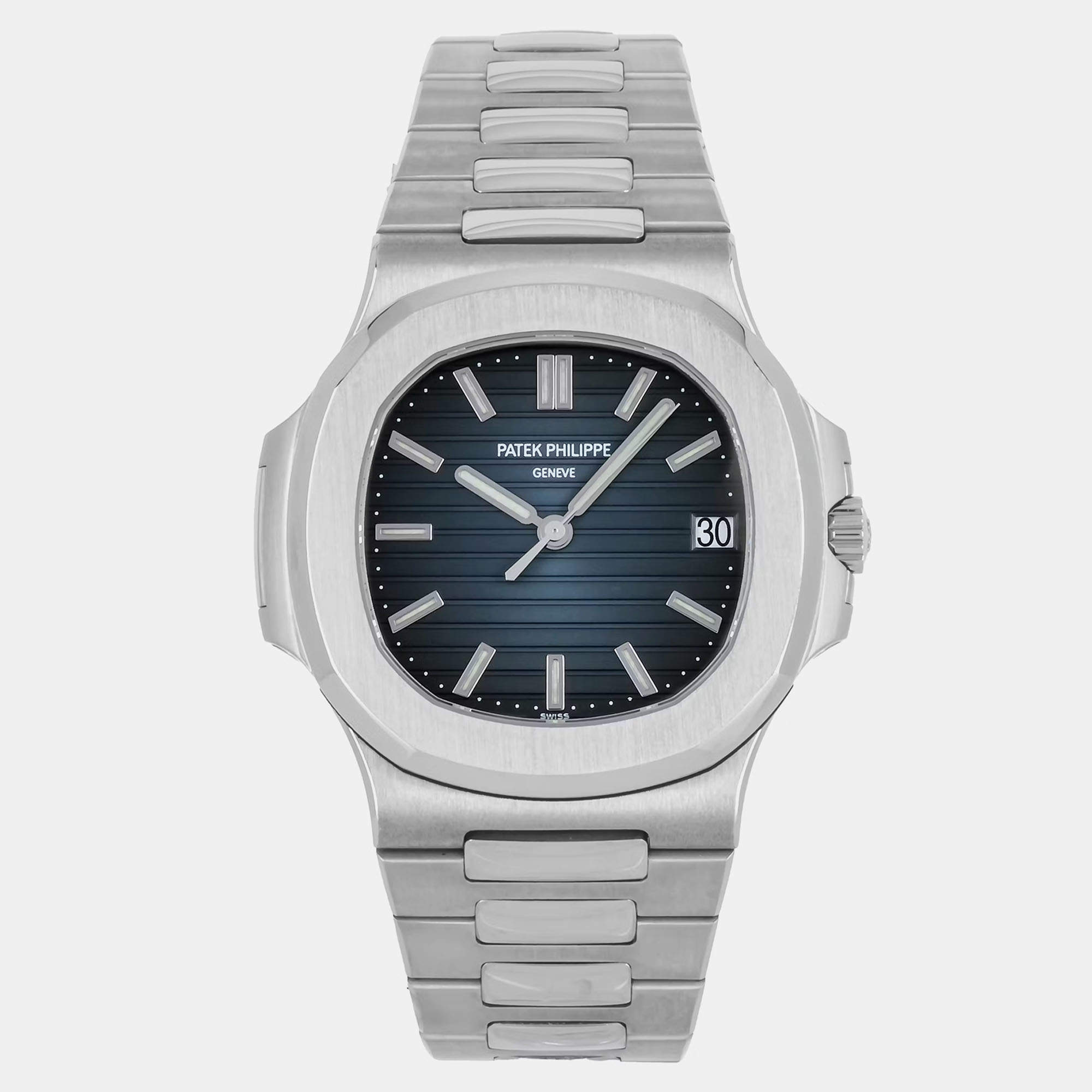 Pre Owned Pre-Owned Patek Philippe Nautilus 5711/1A-001 Blue Automatic Stainless Steel Men's Wristwatch 40 mm