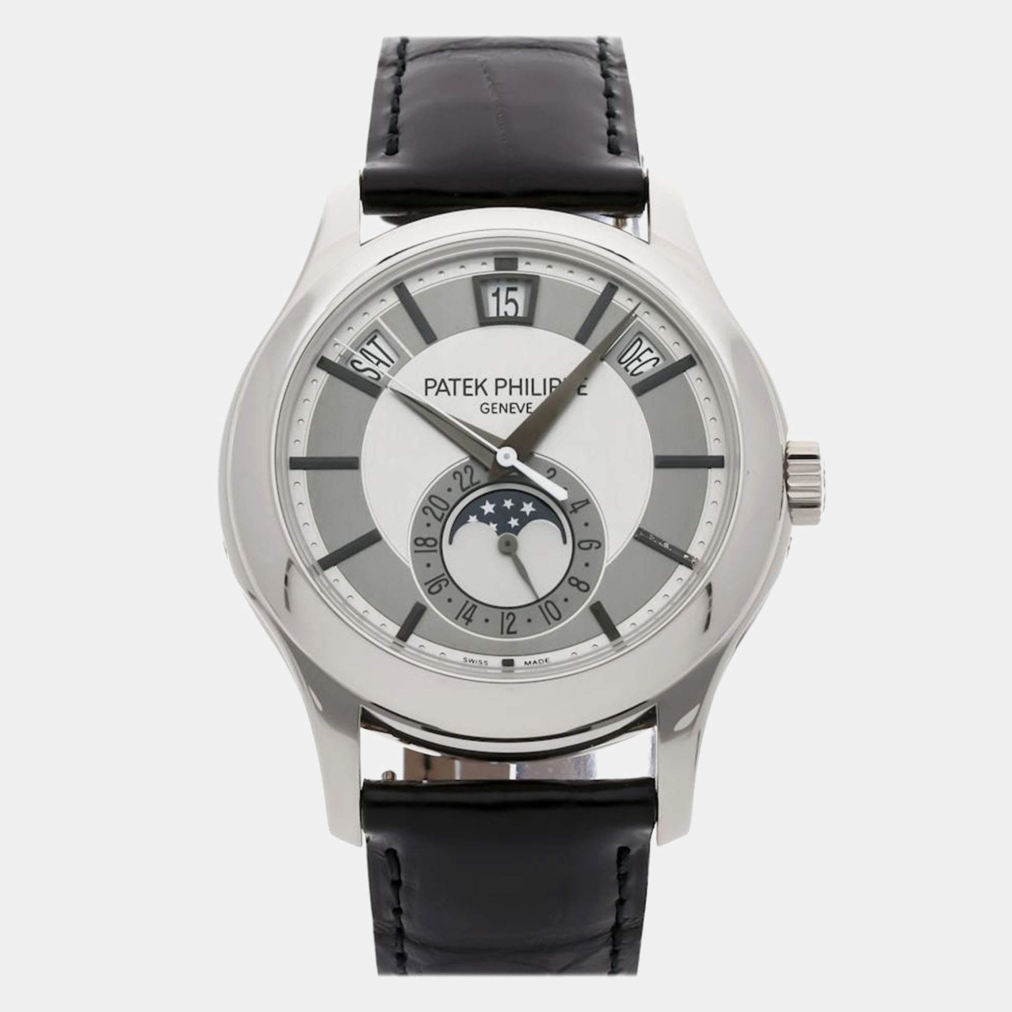 Pre Owned Pre-Owned Patek Philippe Complications Annual Calendar Moon Phases 5205G-001