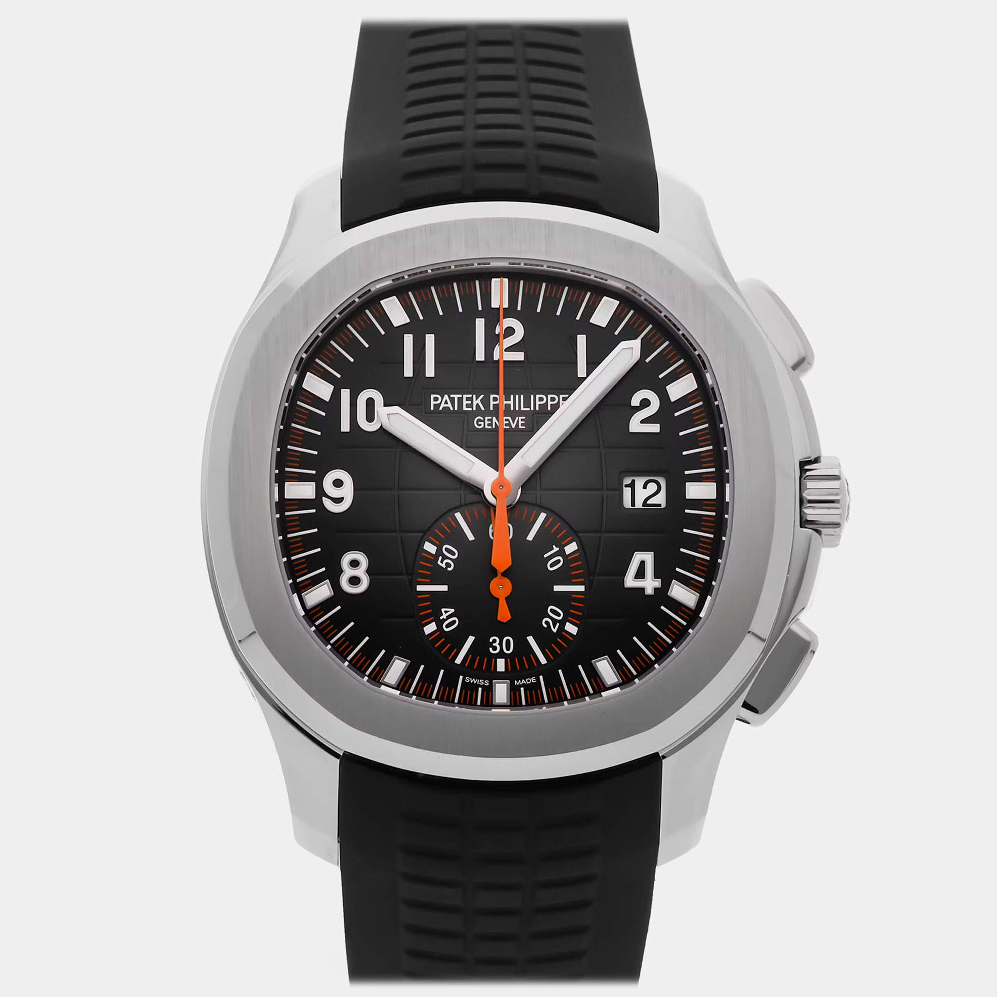 Pre Owned Patek Philippe Aquanaut 5968A-001 Black Stainless Steel Automatic Men's Watches 42mm