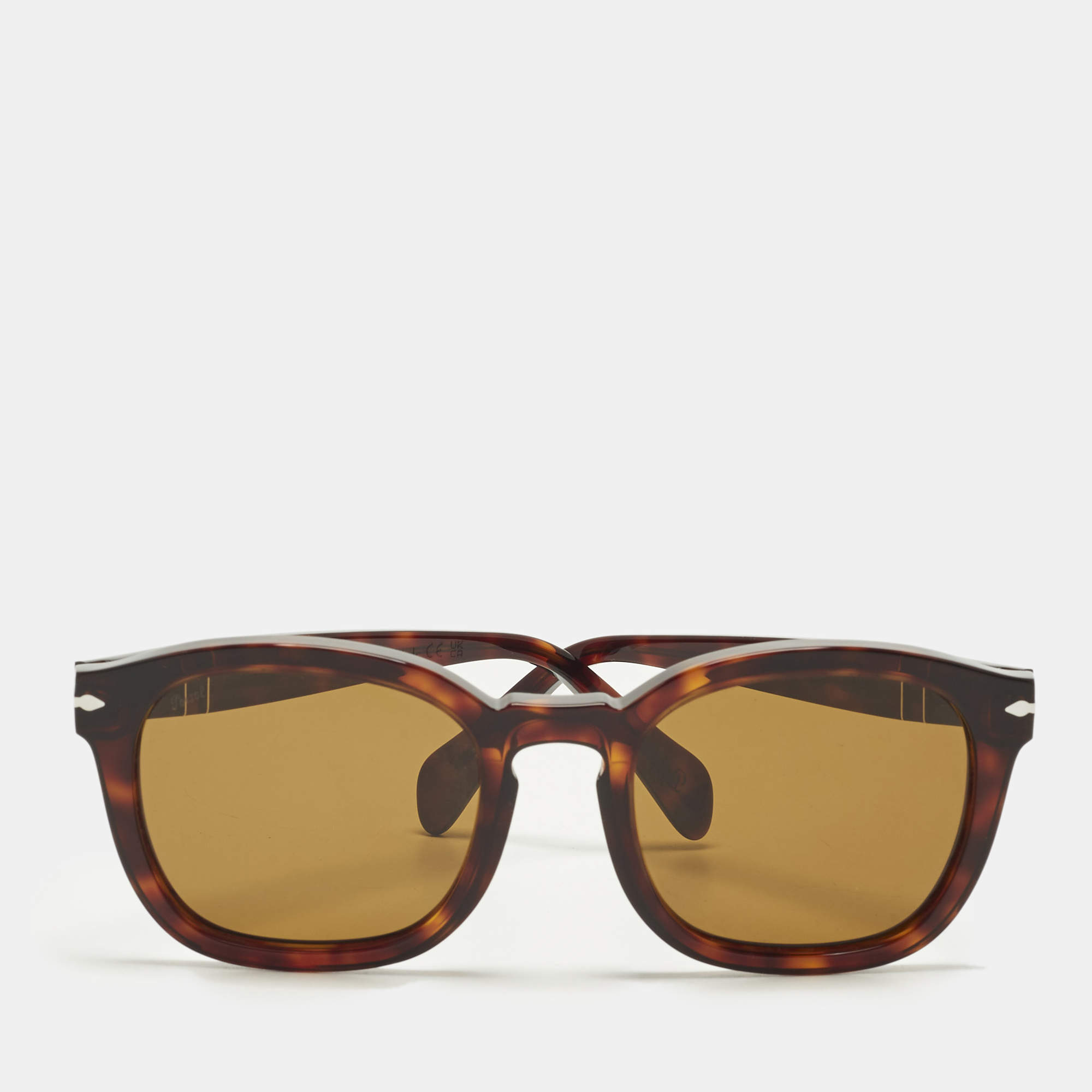 Pre Owned Persol Tortoise Brown 0082-S Square Sunglasses