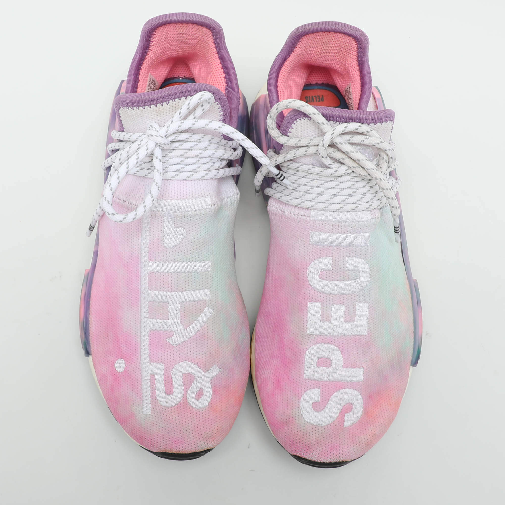 Pharrell Williams x adidas Multicolor Knit Fabric Hu Nmd Low Top Sneakers Size 39 1/3