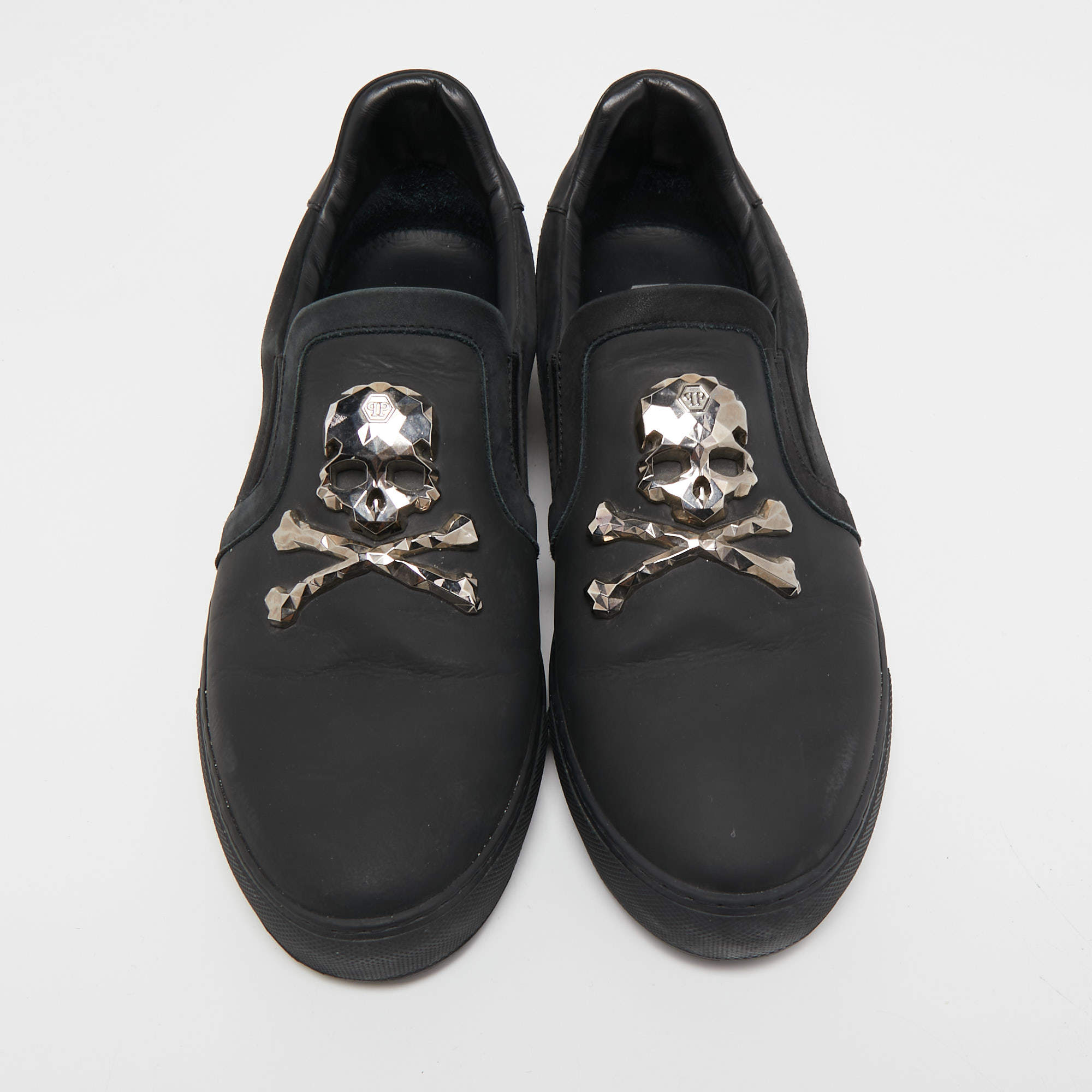 Philipp Plein Black Leather Skull Logo Slip-on Shoes, Brand Size 36 (US  Size 6) P18S WSC0822 PLE075N BK/MLT - Shoes - Jomashop