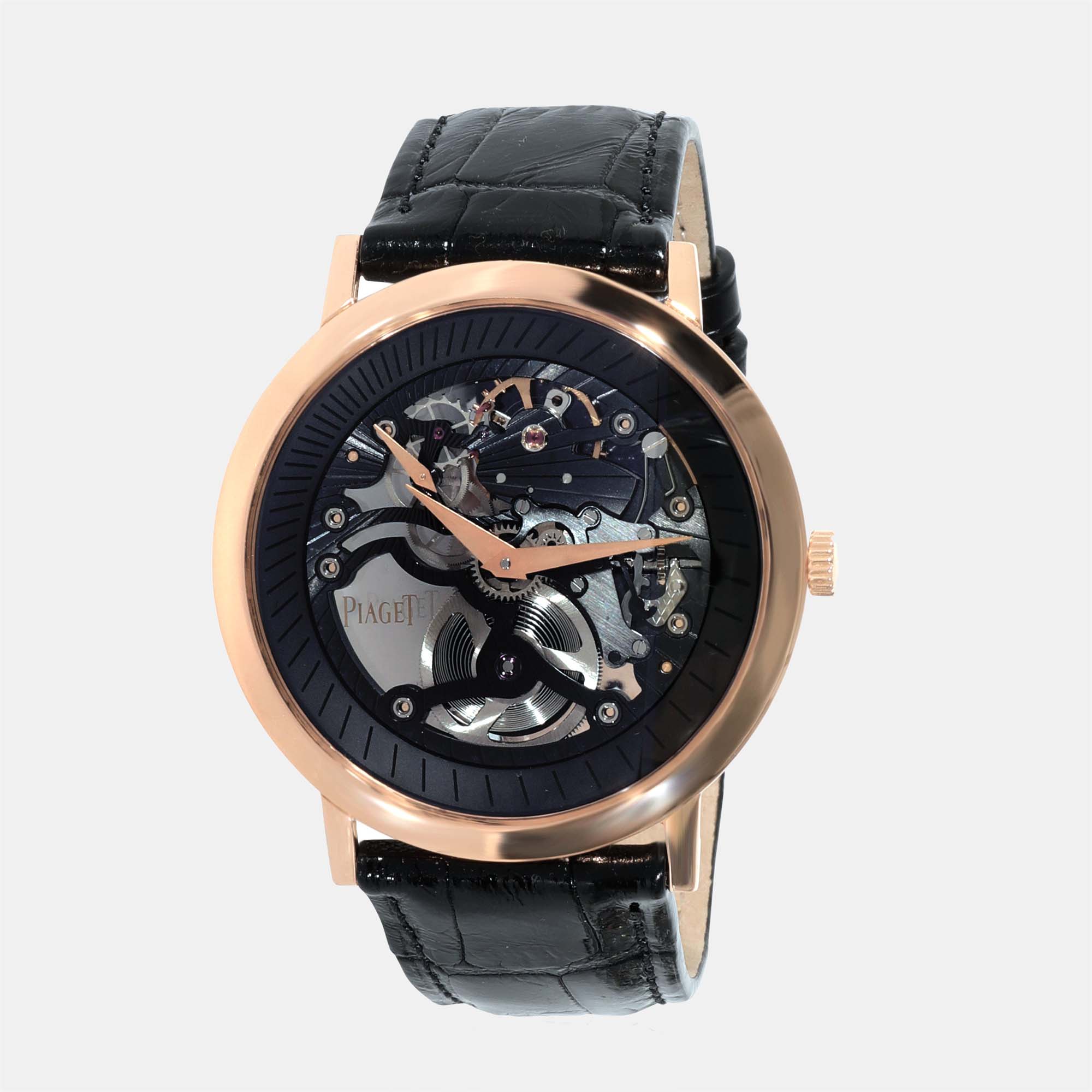Piaget Black 18K Rose Gold Altiplano GOA34116 P10524 Automatic Men's Wristwatch 40 mm