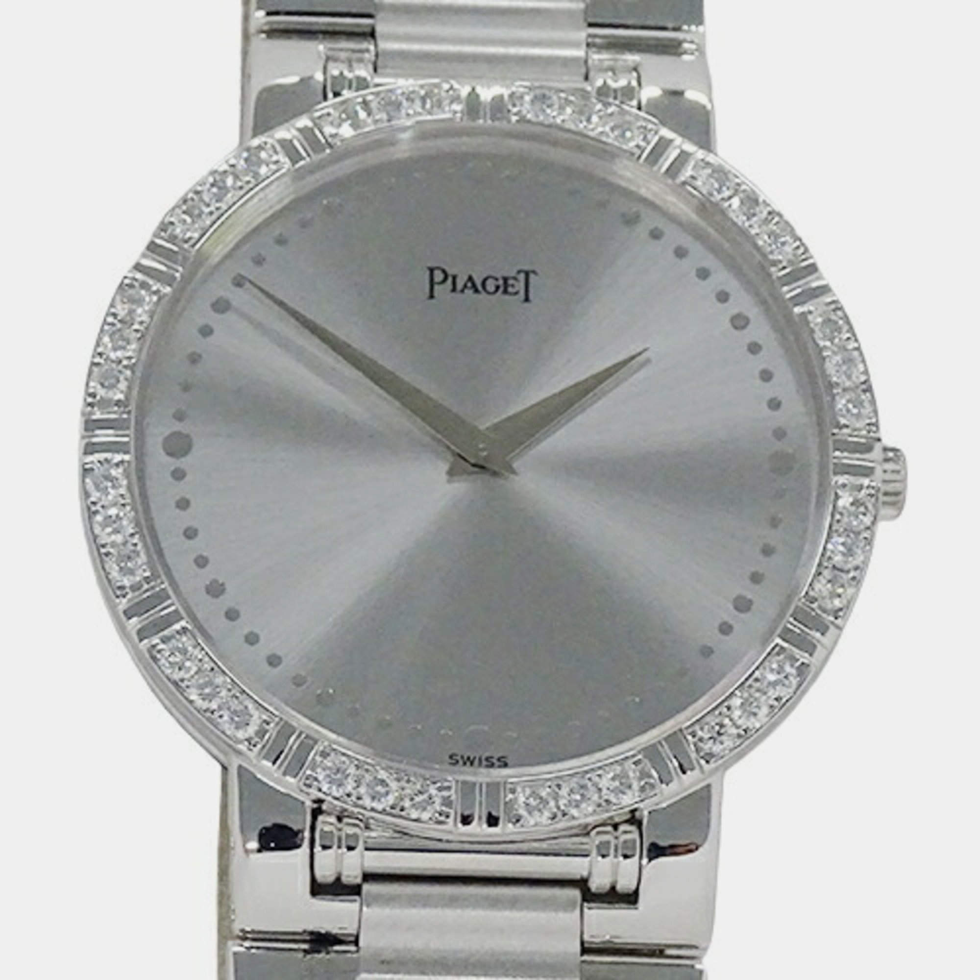 Piaget Silver 18k White Gold Dancer 84024K81 Quartz Men s