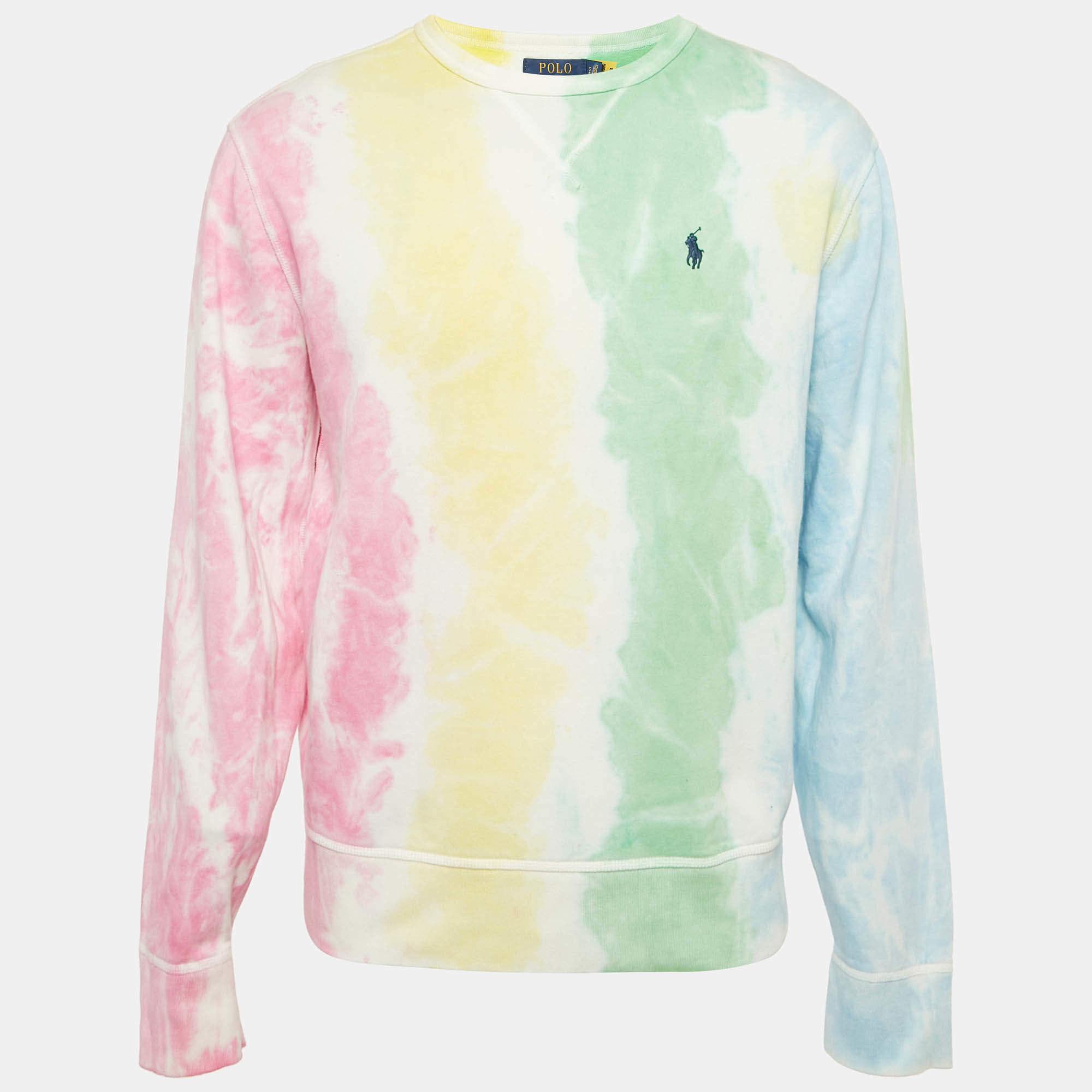 Pre Owned Polo Ralph Lauren Multicolor Tie-Dye Cotton Fleece Sweatshirt L