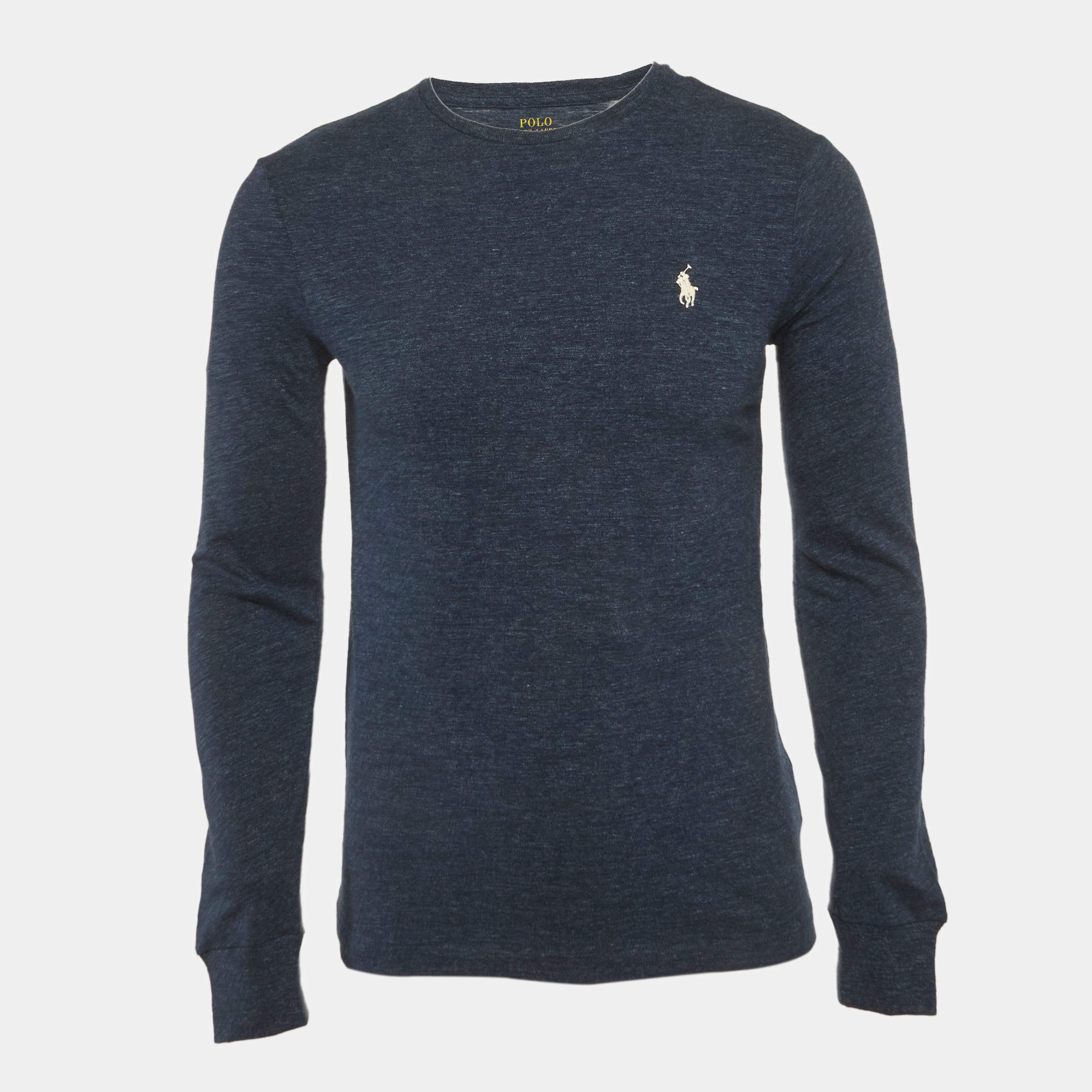 Pre Owned Polo Ralph Lauren Blue Jersey Long Sleeve Top XS