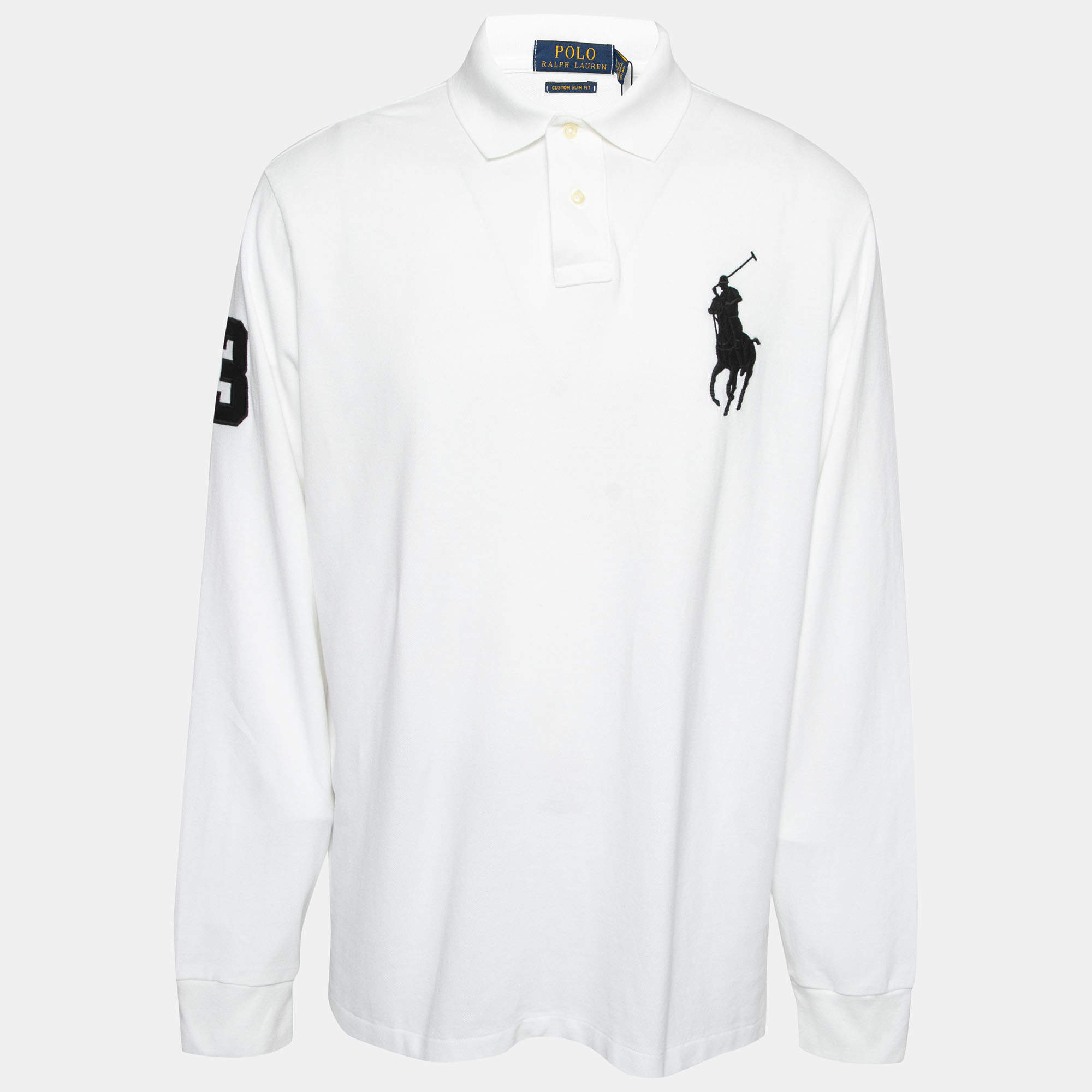 Polo Ralph Lauren White Cotton Pique Custom Slim Fit Polo T-Shirt XL