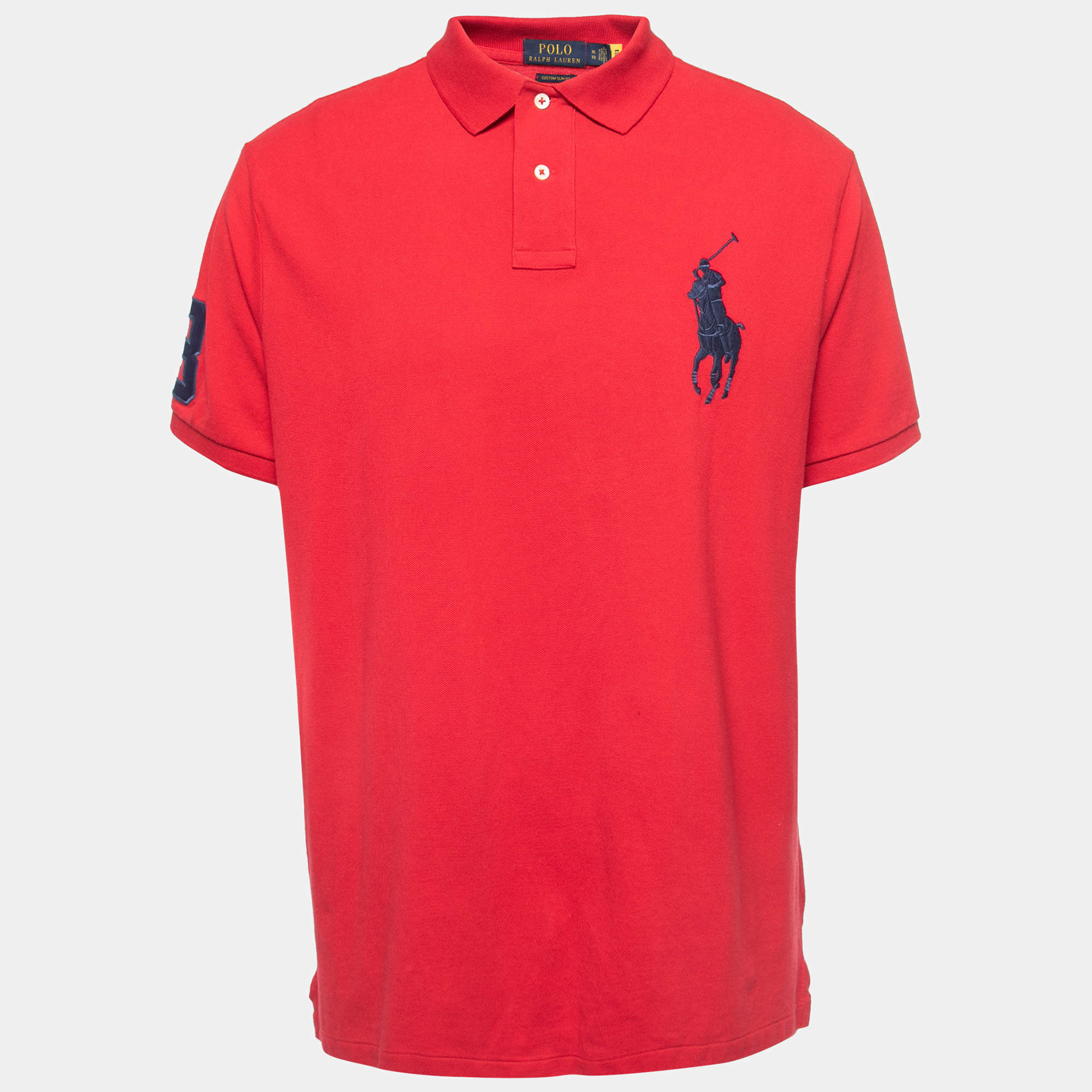 مملوكة مسبقًا Polo Ralph Lauren Red Cotton Core Replen Polo T-Shirt XL