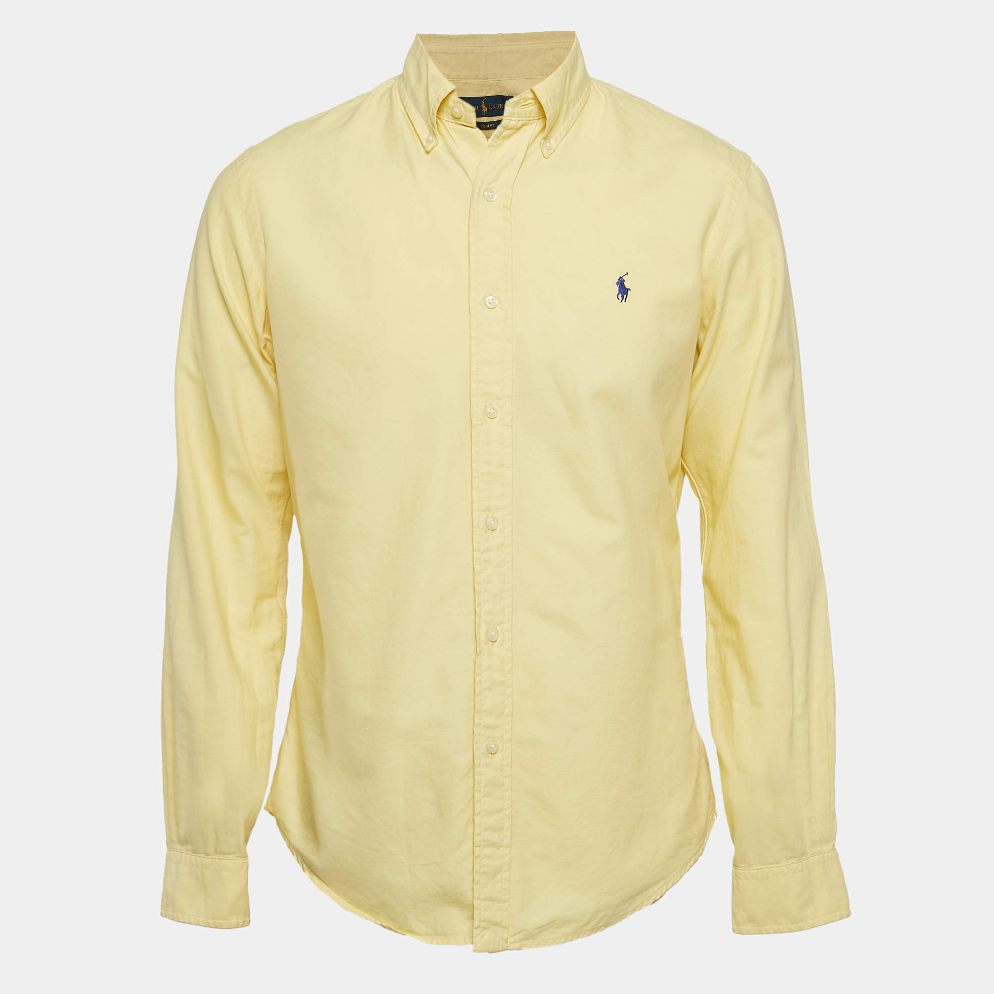 Pre Owned Polo Ralph Lauren Yellow Cotton Button Down Shirt M
