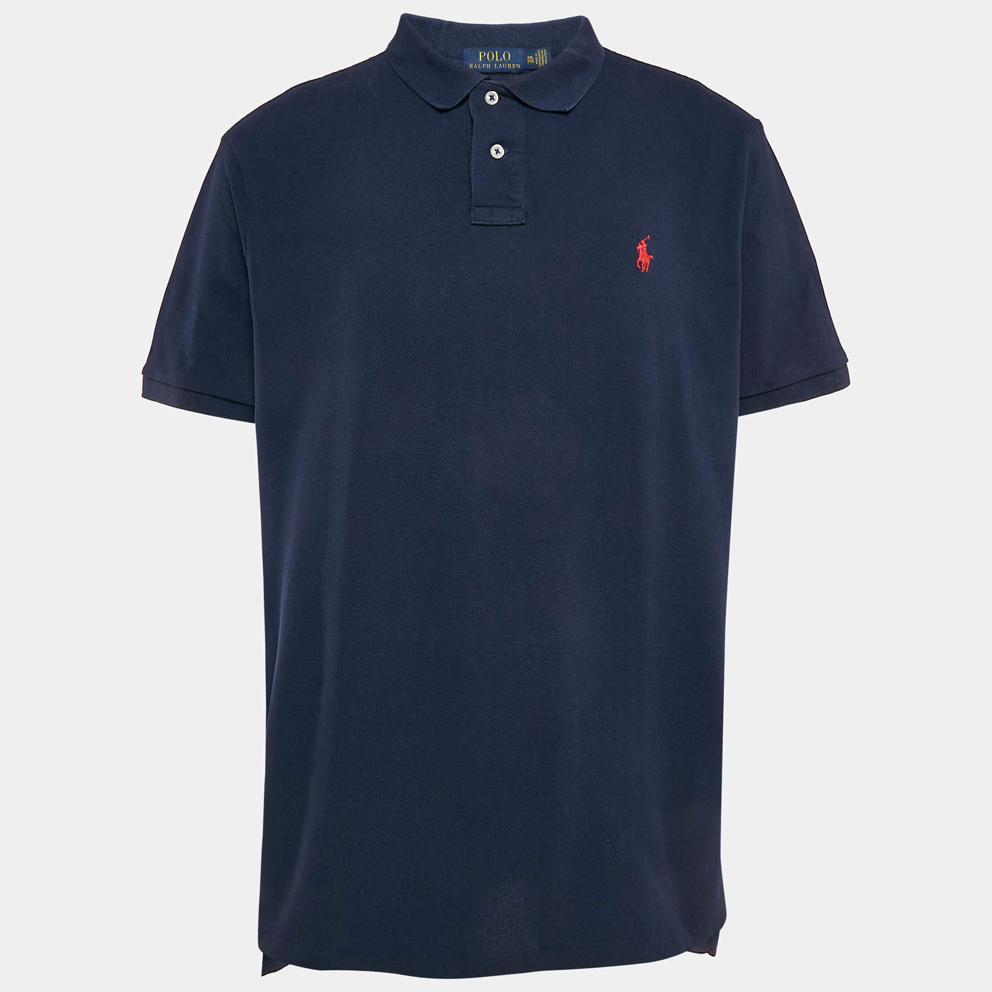مملوكة مسبقًا Polo Ralph Lauren Blue Pique Cotton Custom Fit Polo T-Shirt XXL