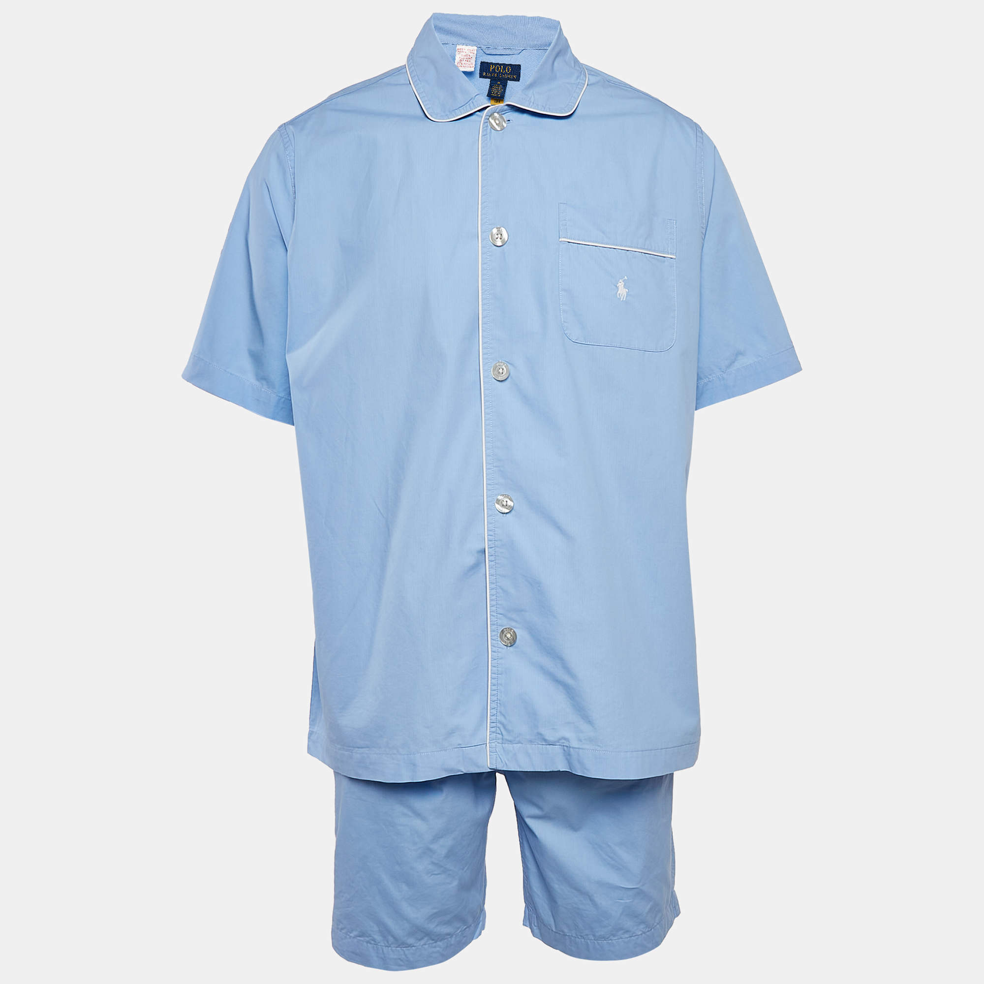 Polo Ralph Lauren Blue Cotton Shirt and Shorts M