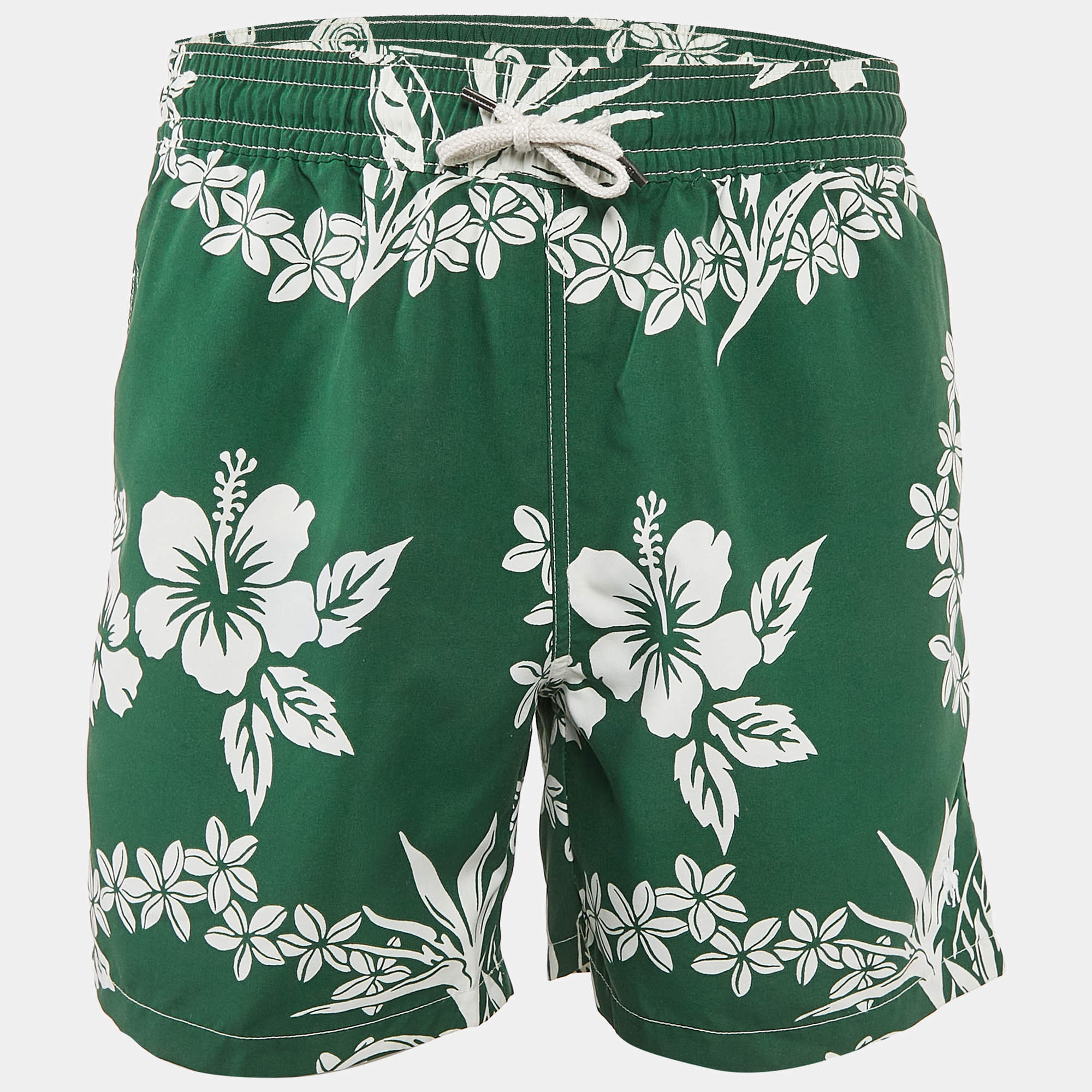 Polo Ralph Lauren Green Floral Print Synthetic Swim Shorts S